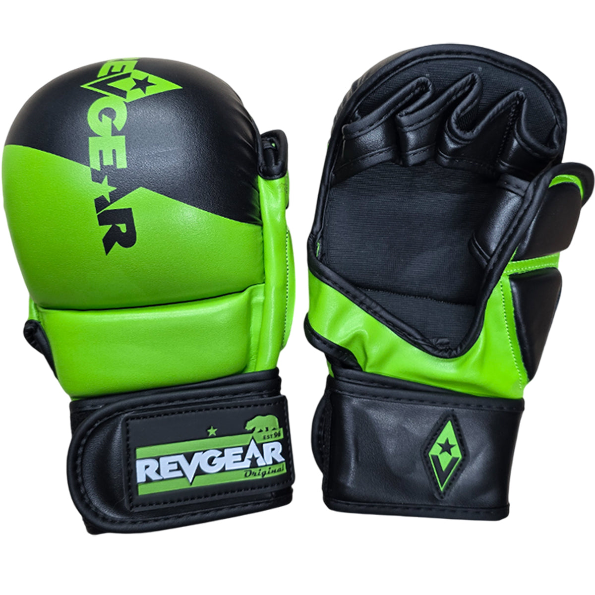 Gloves MMA Revgear Pinnacle P4 Training and Sparring Black Green - L Size