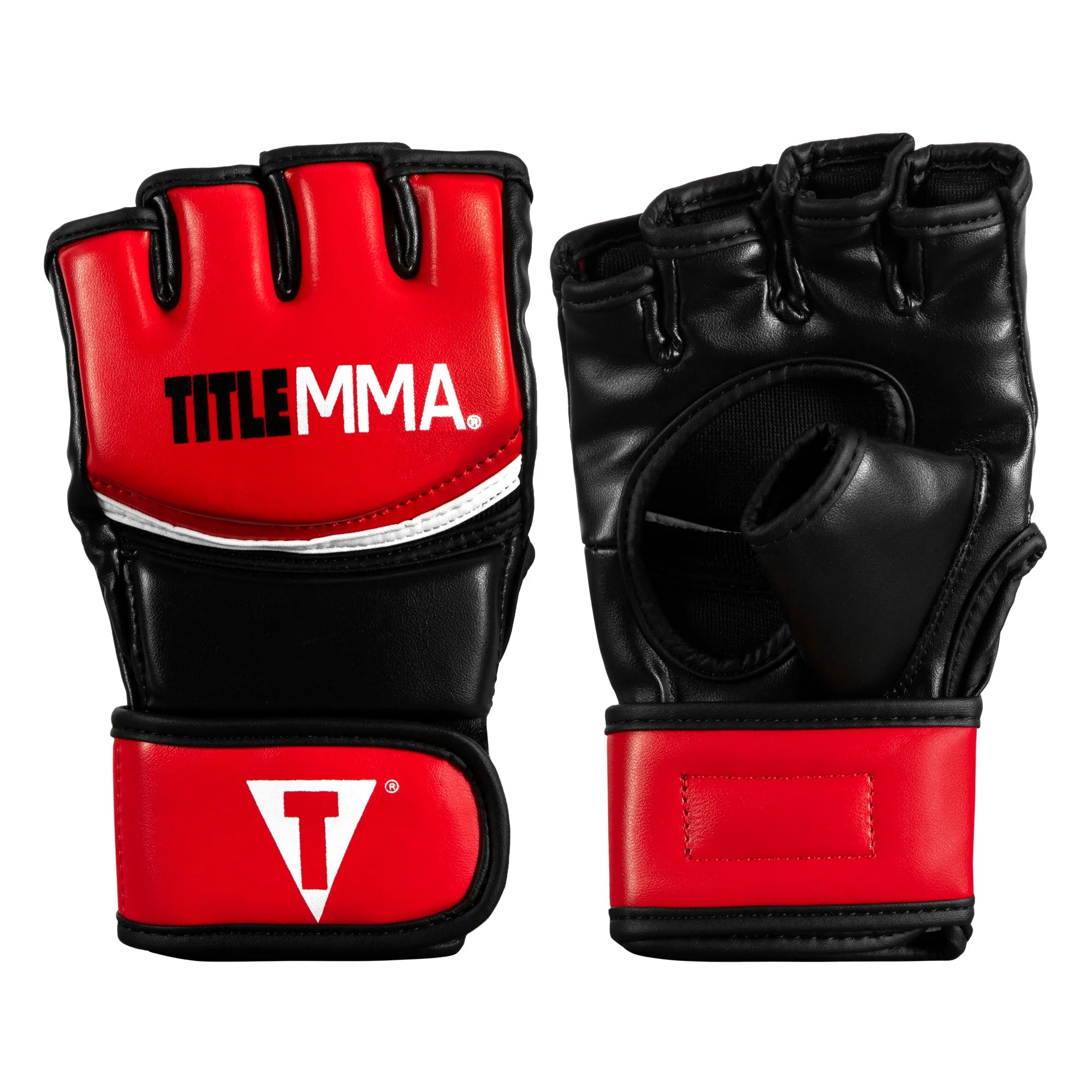 MMA Gloves Title Grappler Training Red/Black - Regular Size