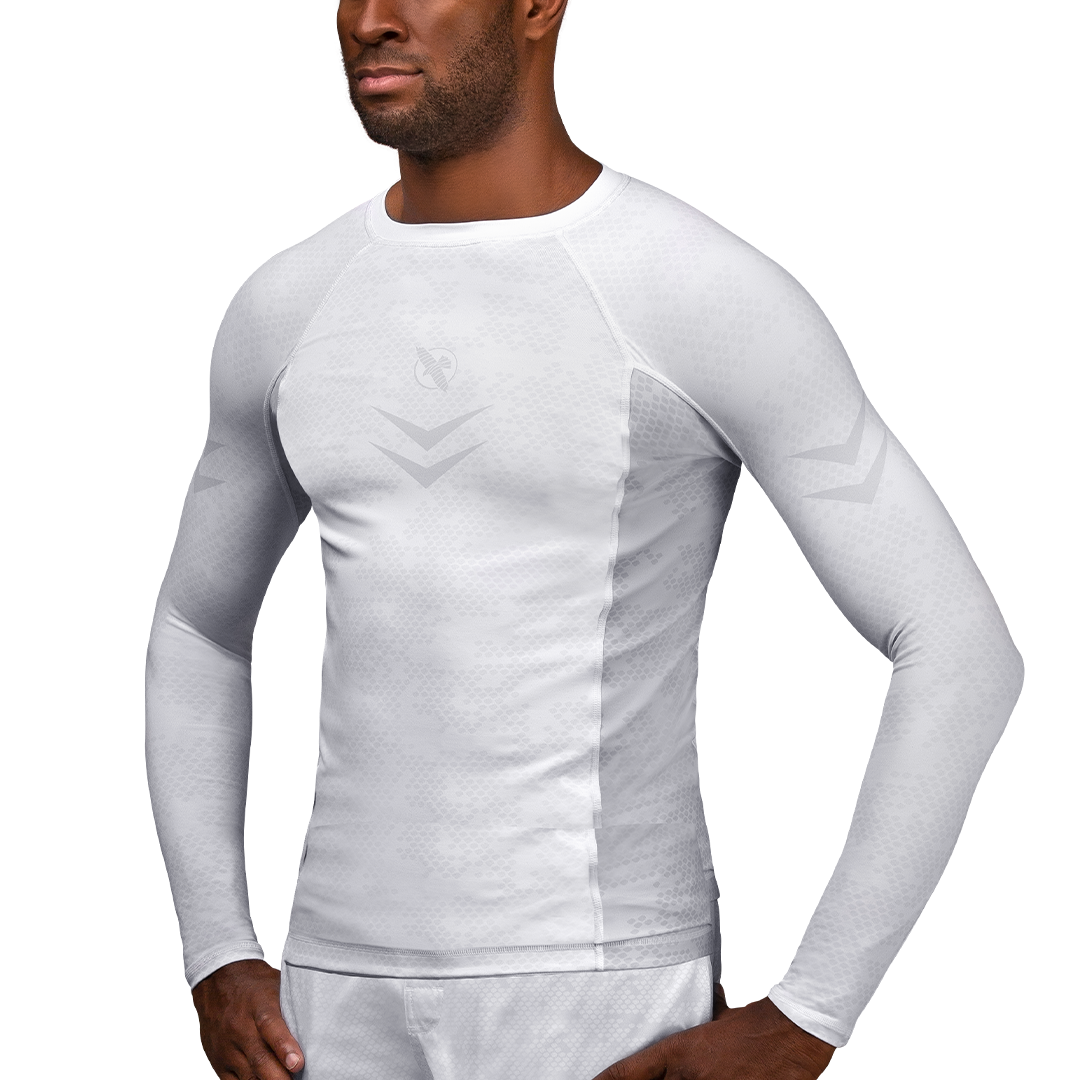 Rash Guard Hayabusa Ranked Long Sleeve White - XS Size