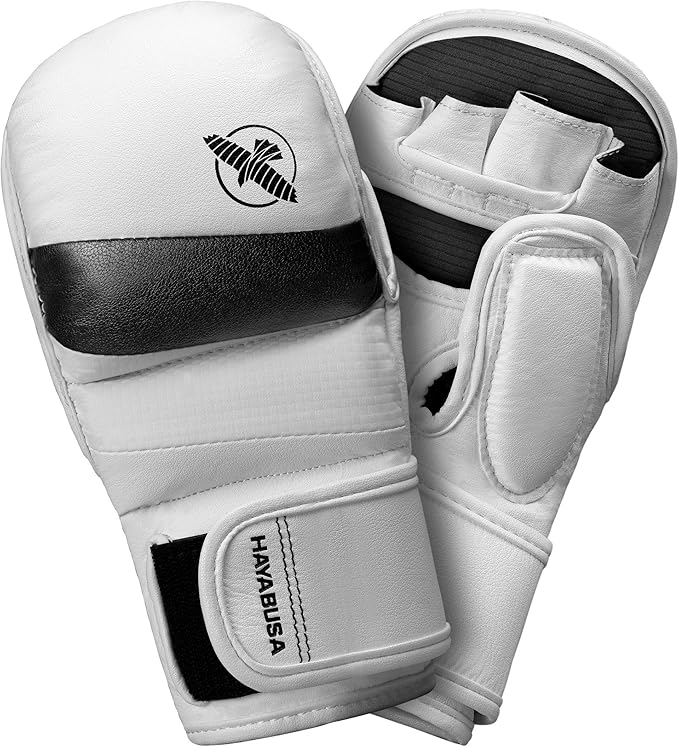 MMA Gloves Hayabusa T3 7oz Hybrid White Black - XL Size