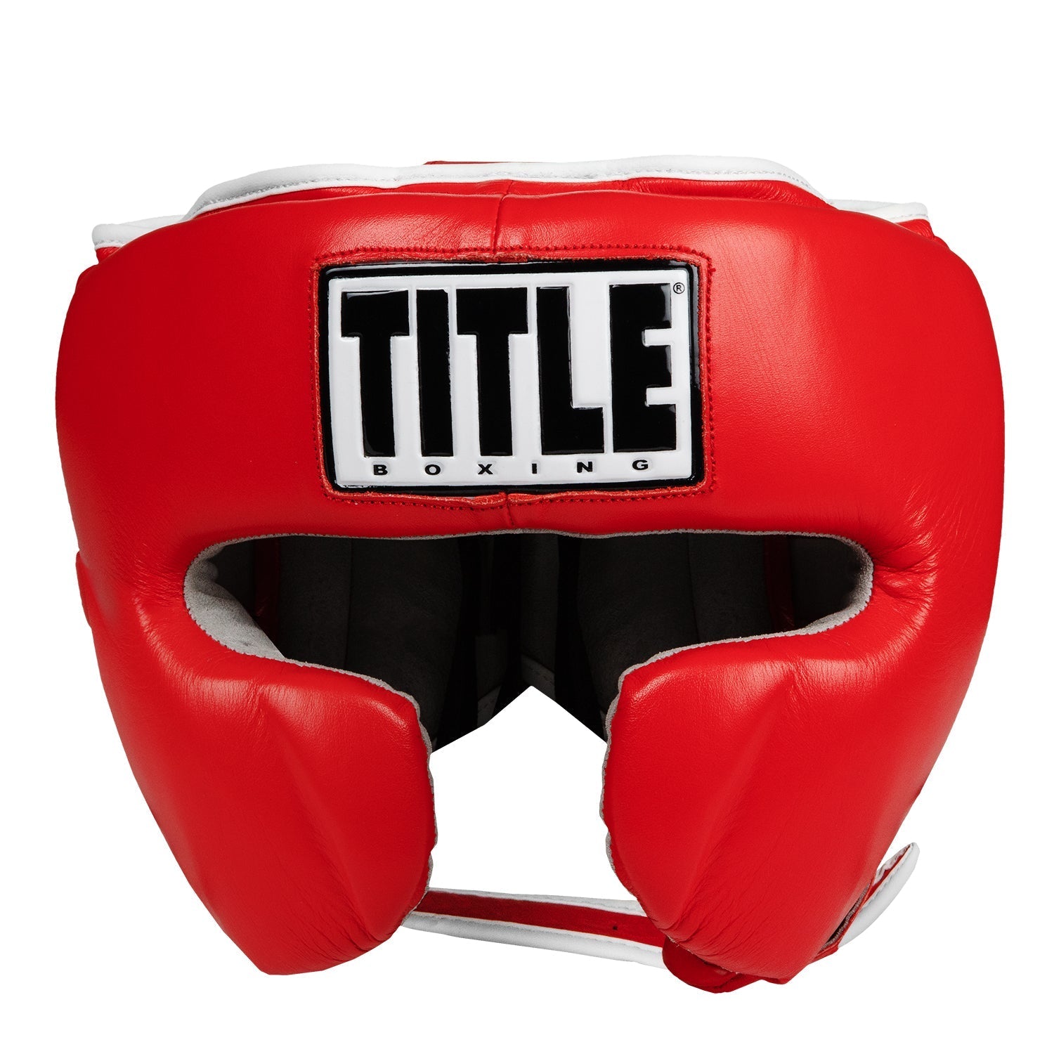 Headgear Boxing Leather Sparring Title Red - Regular Size
