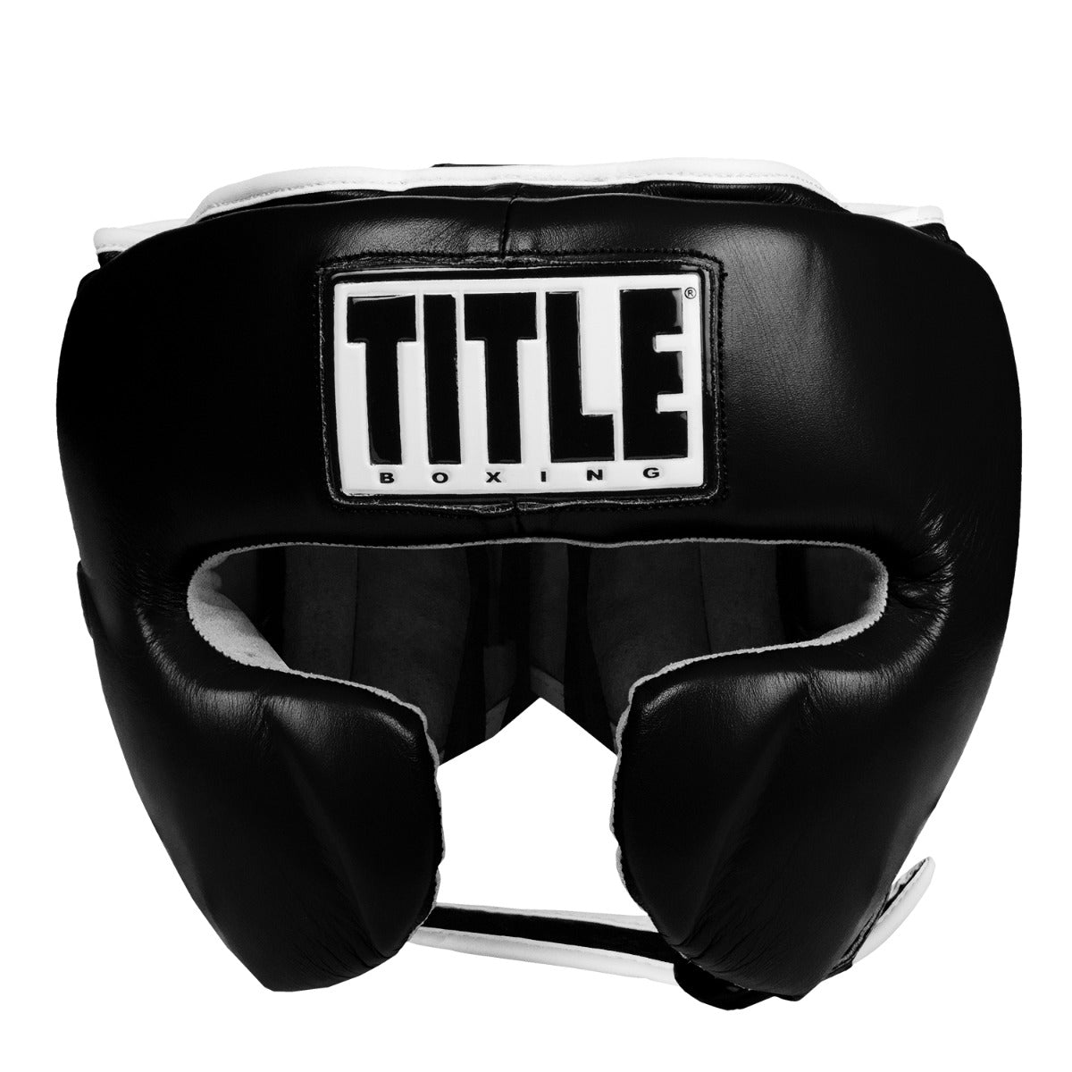 Headgear Boxing Leather Sparring Title Black - Regular Size