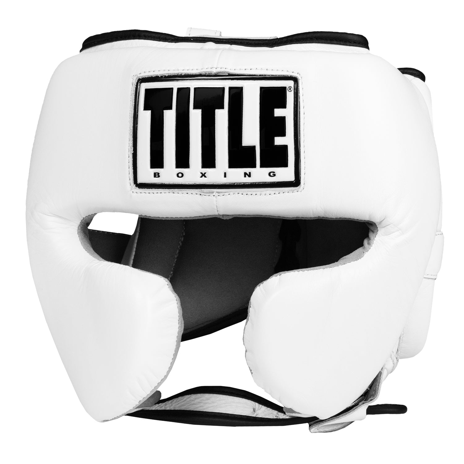 Headgear Boxing Leather Sparring Title White - Regular Size