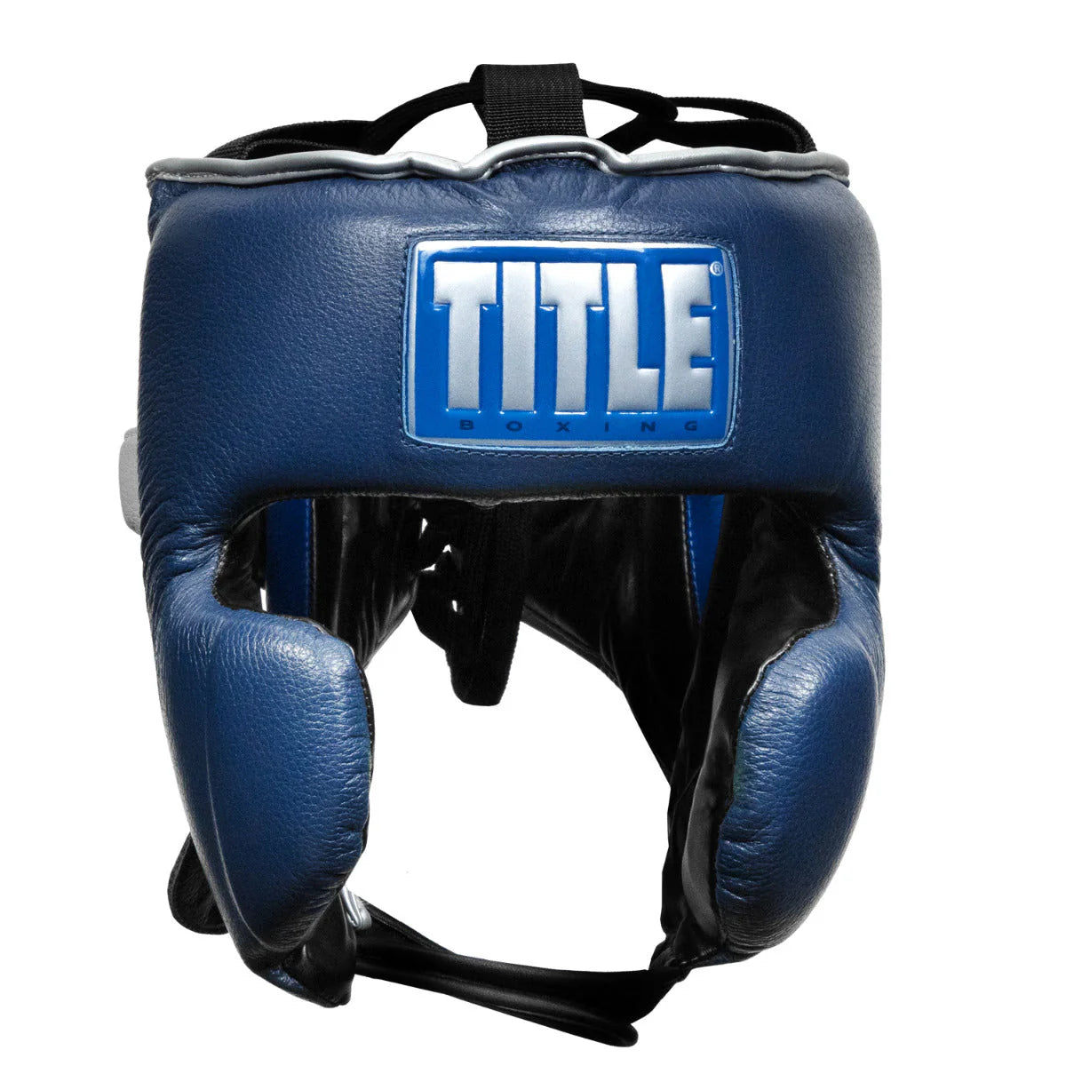 Headgear TITLE Boxing Royalty Leather Training Royal/Navy - Regular Size