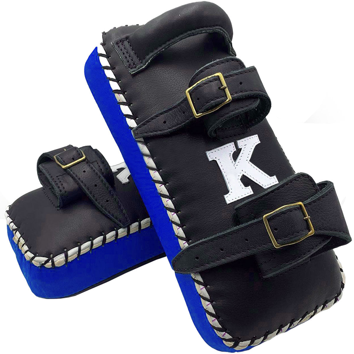Kicking Pads K Brand K-KKP Black Blue Double Strap Muay Thai Boxing