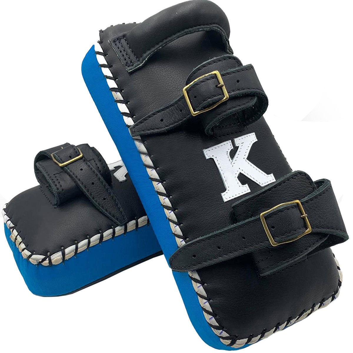 Kicking Pads K Brand K-KKP Black Light Blue Double Strap Muay Thai Boxing