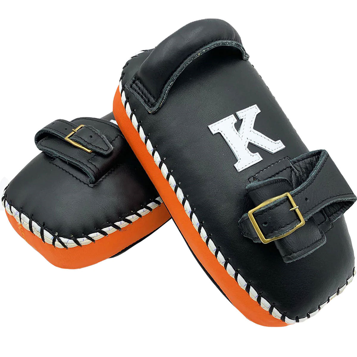 Kicking Pads K Brand K-KKP Single Strap Black Orange Muay Thai Boxing