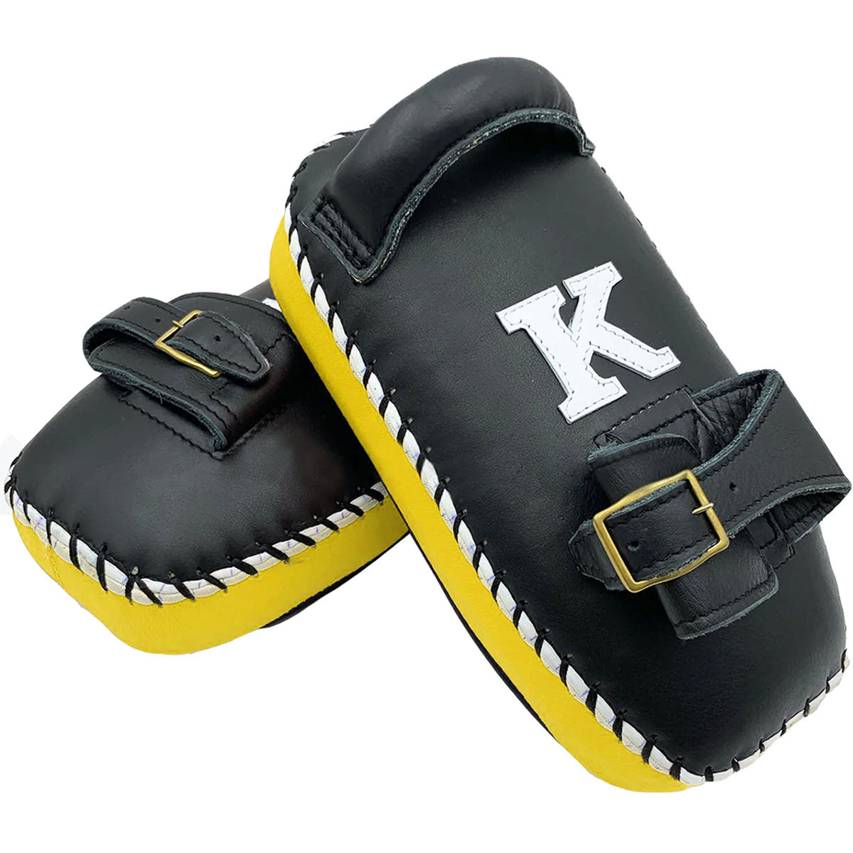 Kicking Pads K Brand K-KKP Single Strap Black Yellow Muay Thai Boxing