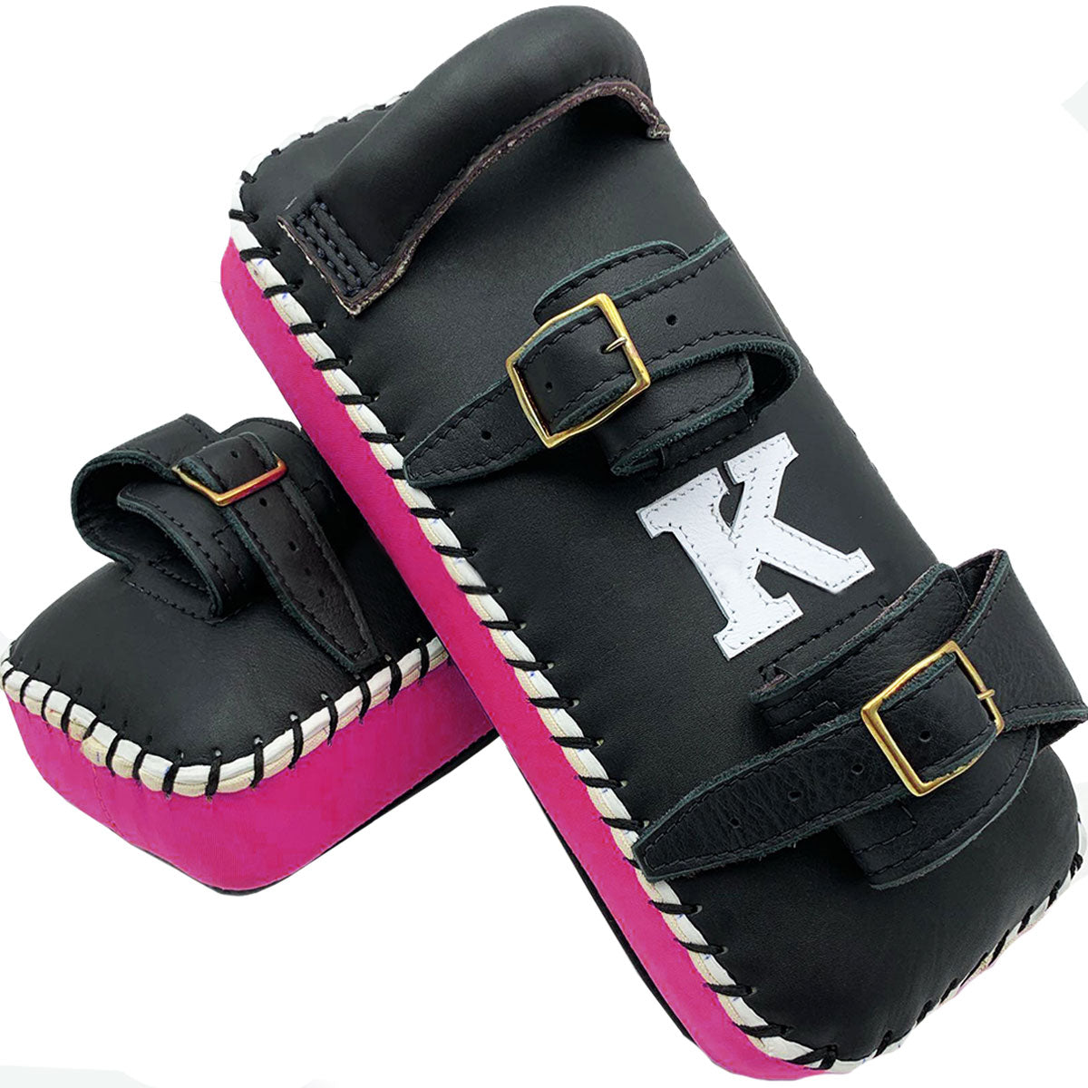 Kicking Pads K Brand K-KKP Black Pink Double Strap Muay Thai Boxing