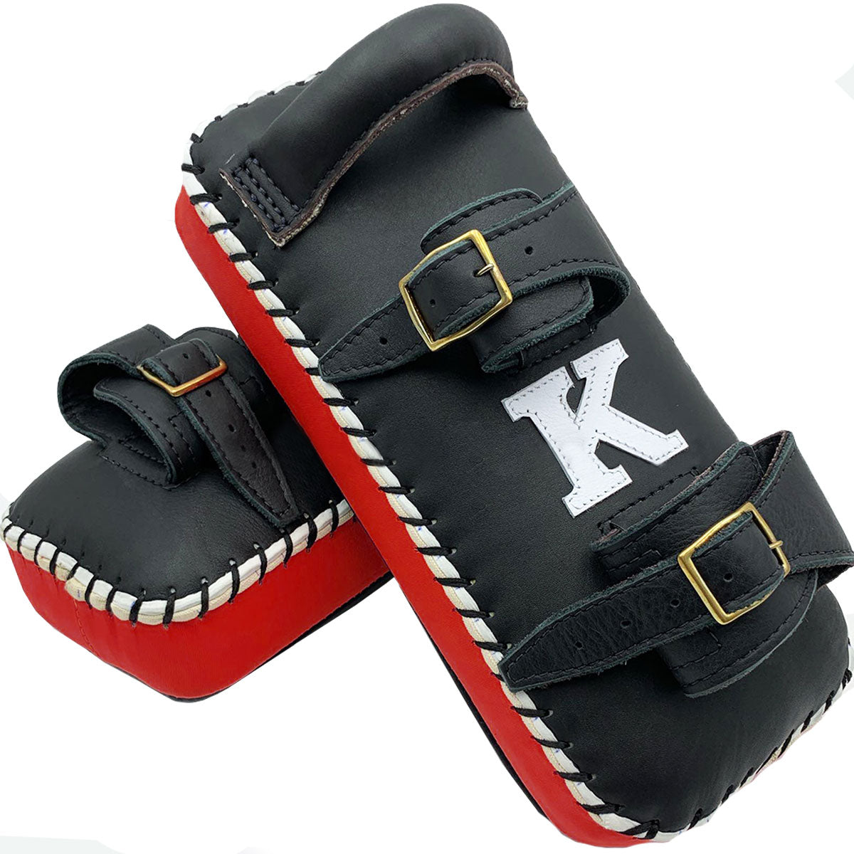 Kicking Pads K Brand K-KKP Black Red Double Strap Muay Thai Boxing