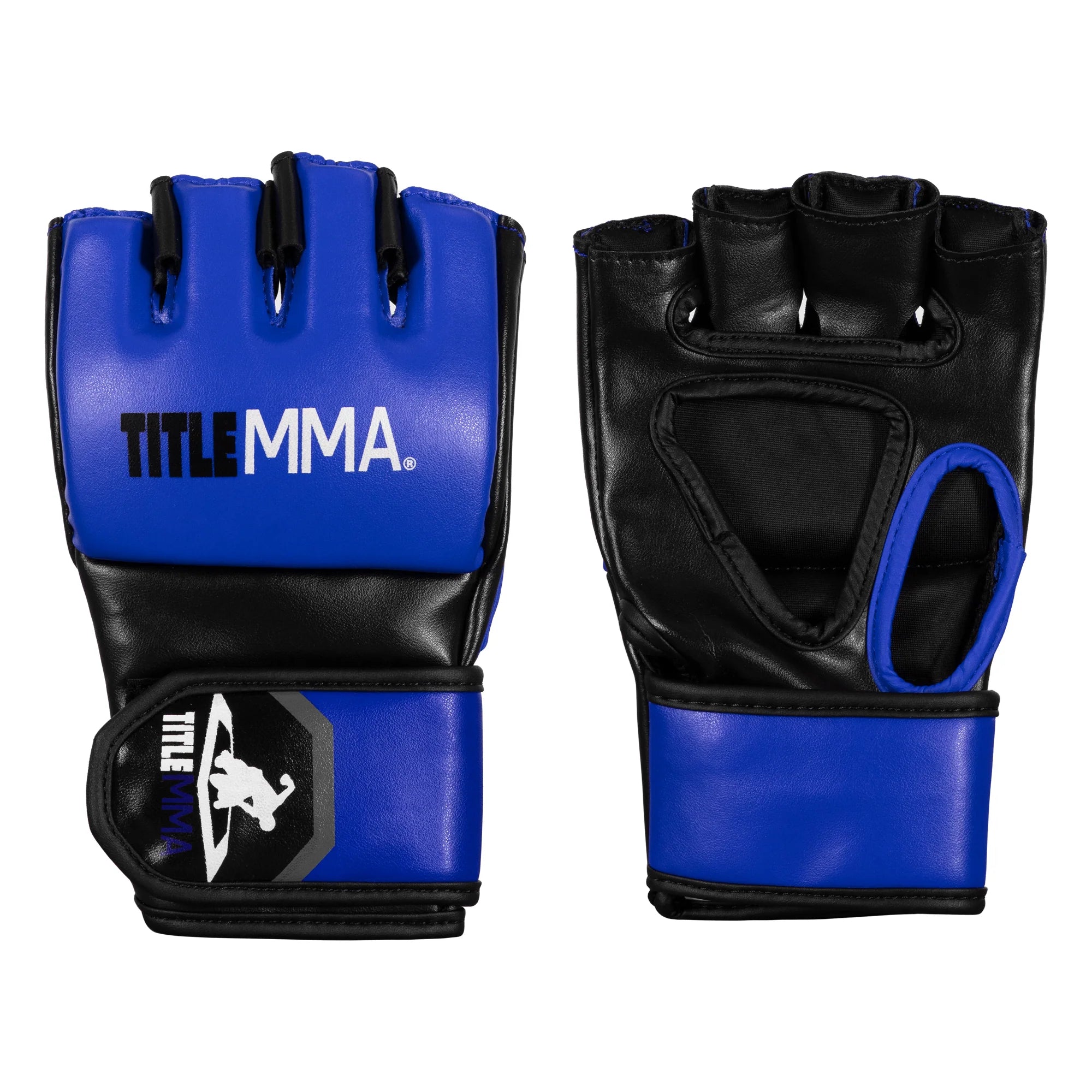 MMA Gloves Title Fight Blue Black - Regular Size