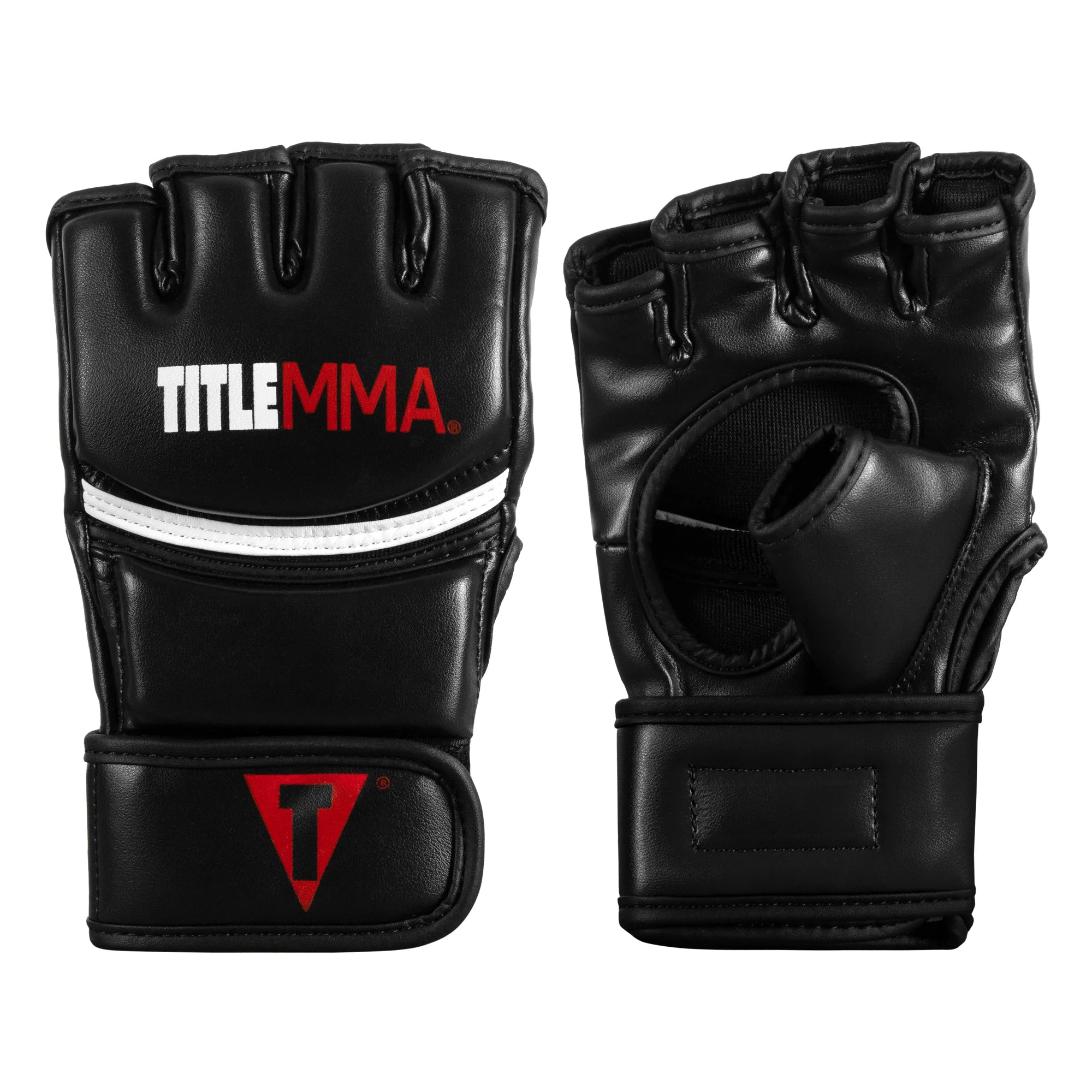 MMA Gloves Title Grappler Training Black/White - L Size