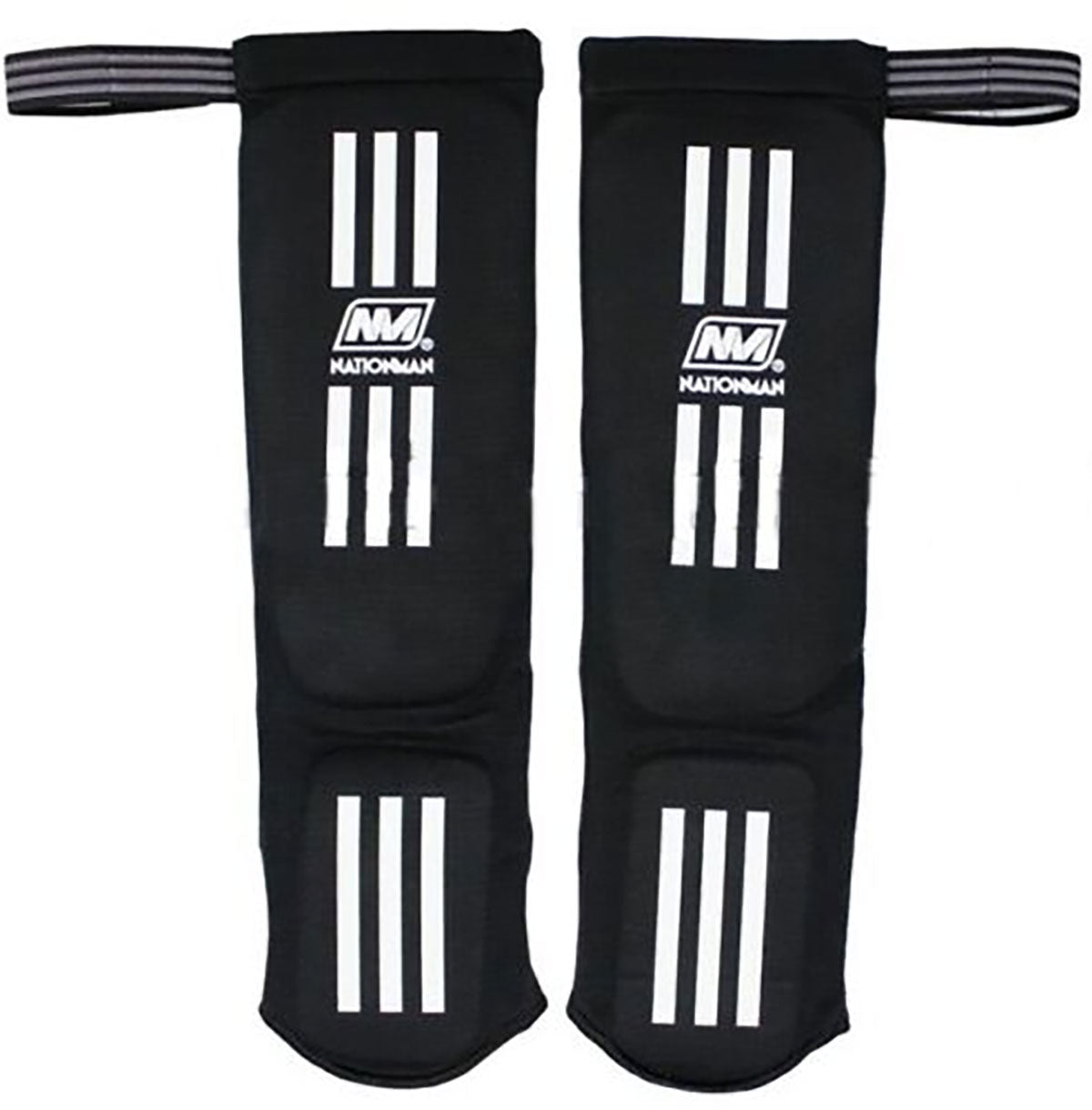 Shin Pads Elastic Nationman NMSP Black Protection - F Size
