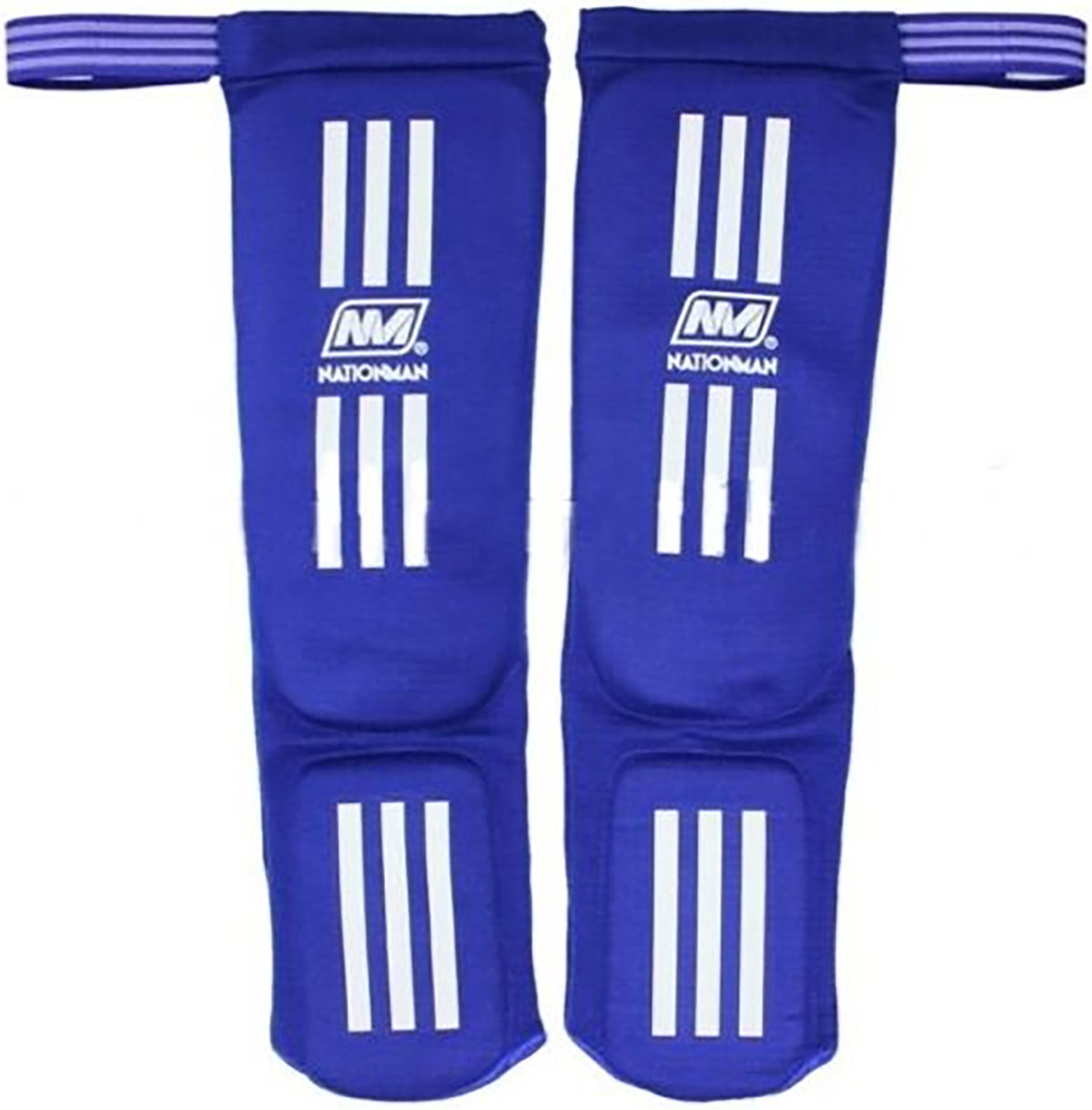 Shin Pads Elastic Nationman NMSP Blue Protection - F Size