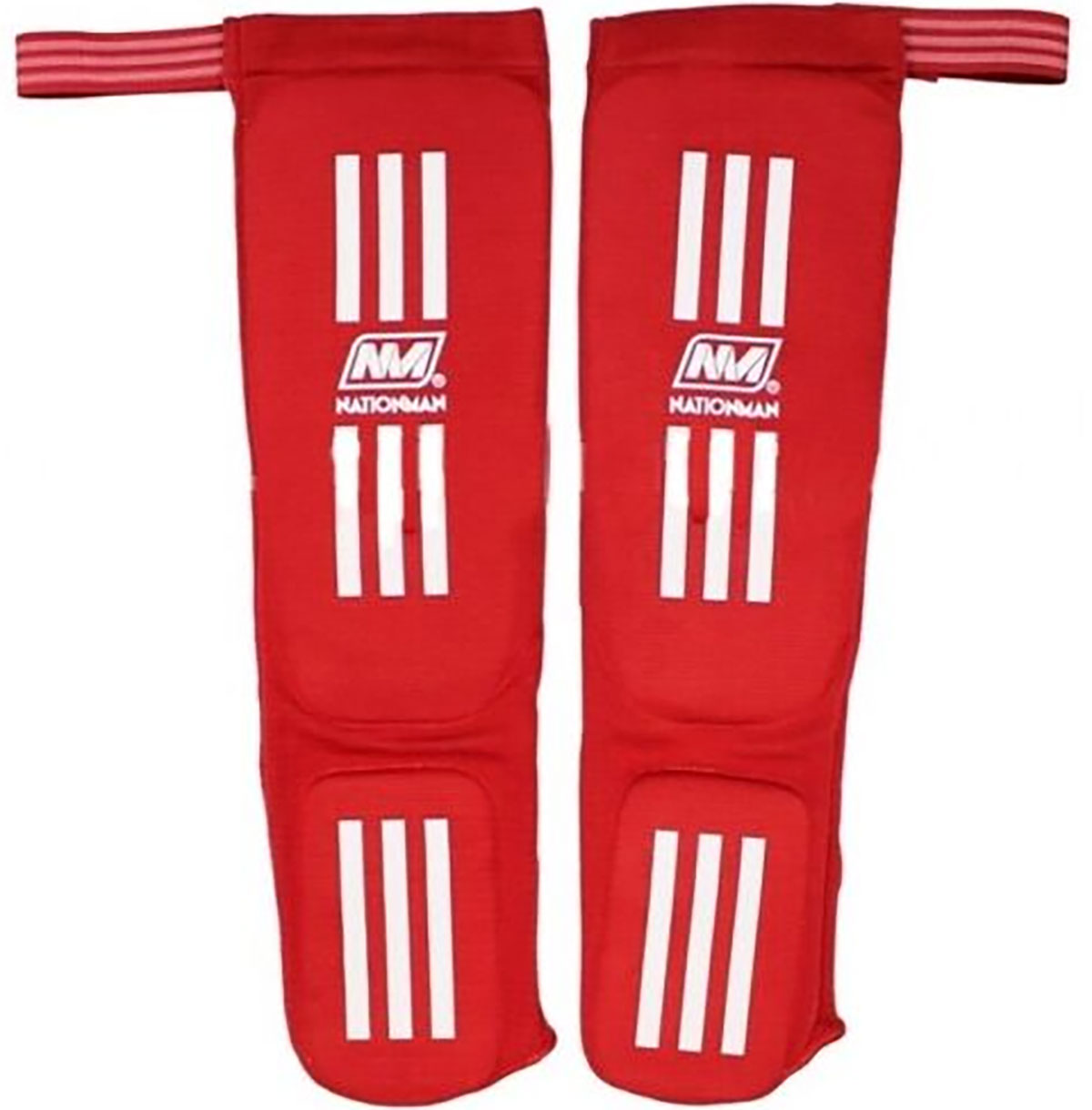 Shin Pads Elastic Nationman NMSP Red Protection - F Size