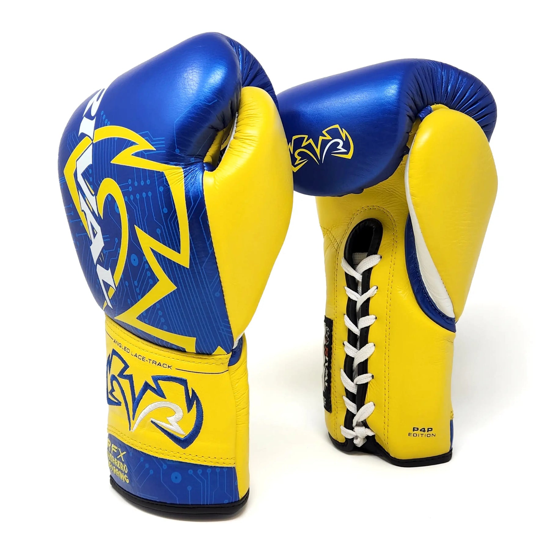 Boxing Gloves Rival RFX-Guerrero Sparring P4P Edition Blue/Yellow - 16 OZ