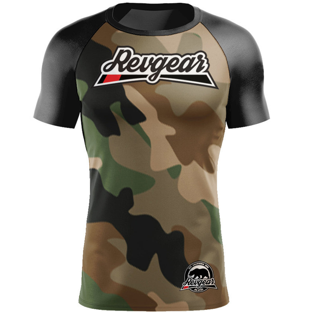 Rash Guard Short Sleeves For Women & Men Revgear Camo - M Size