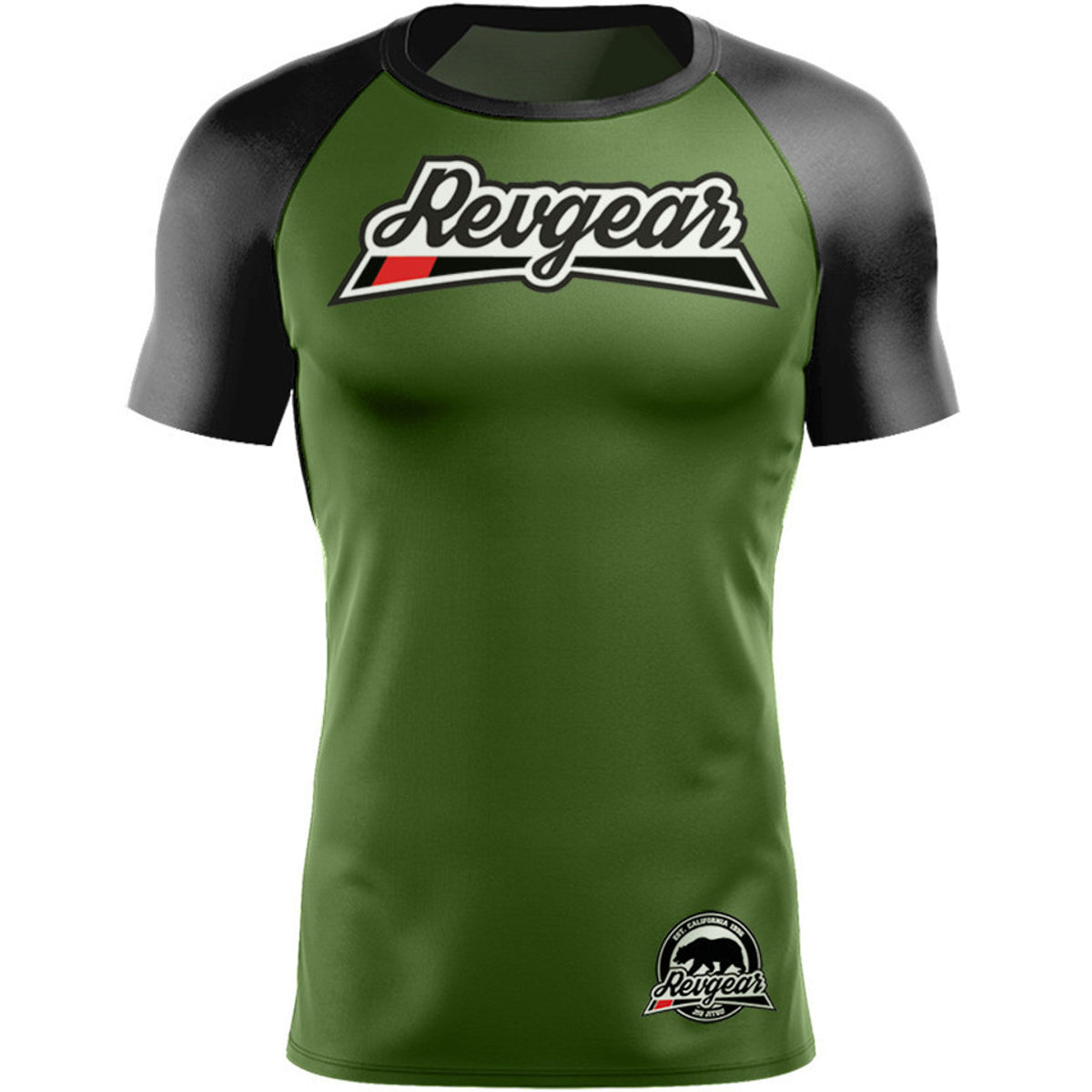 Rash Guard Short Sleeves For Women & Men Revgear Green - L Size