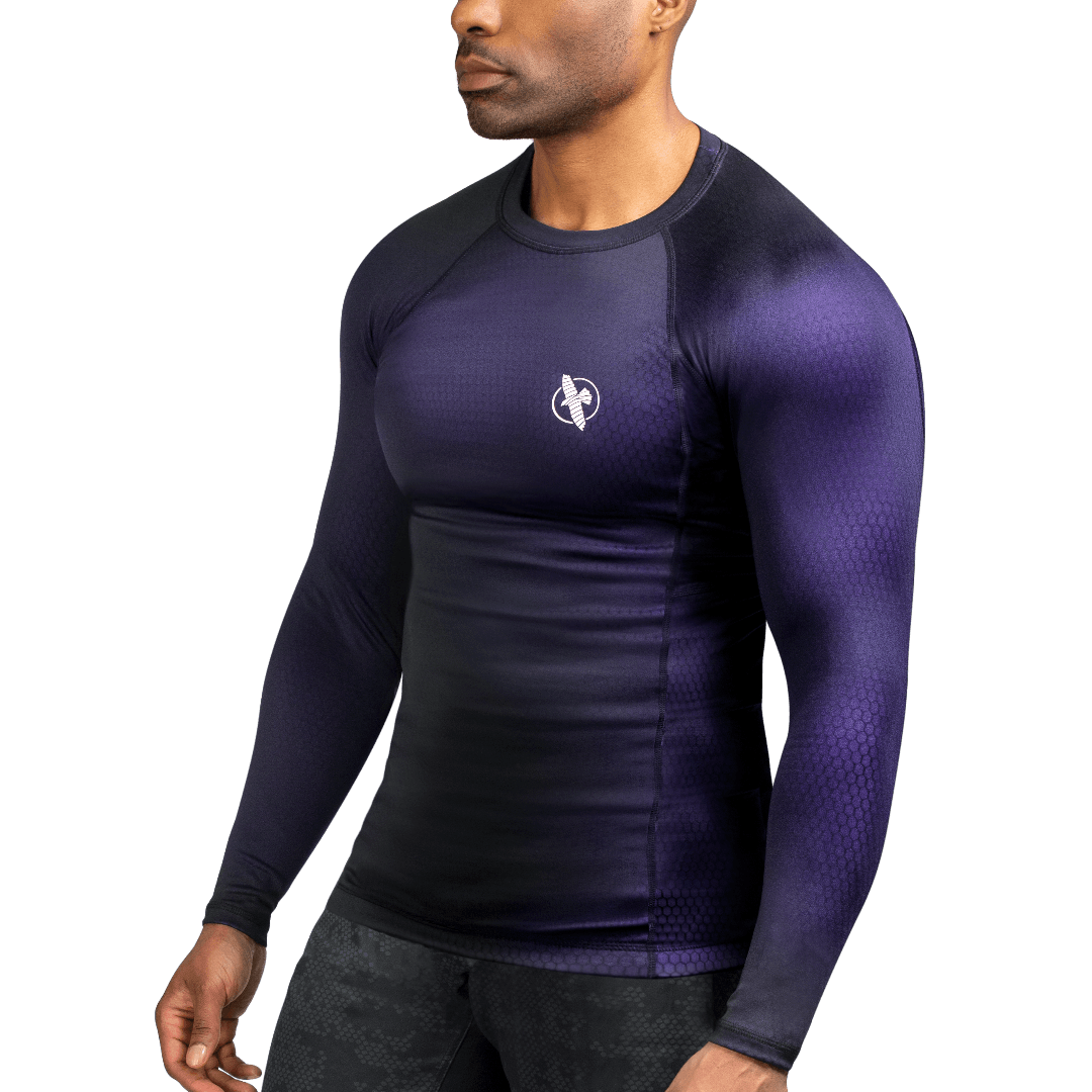 Rash Guard Hayabusa Fusion Long Sleeve Black Purple - M Size