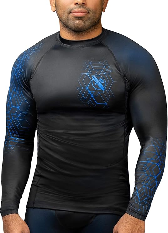 Rash Guard Hayabusa Geo Long Sleeve Blue - XL Size