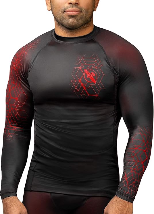 Rash Guard Hayabusa Geo Long Sleeve Red - XXL Size