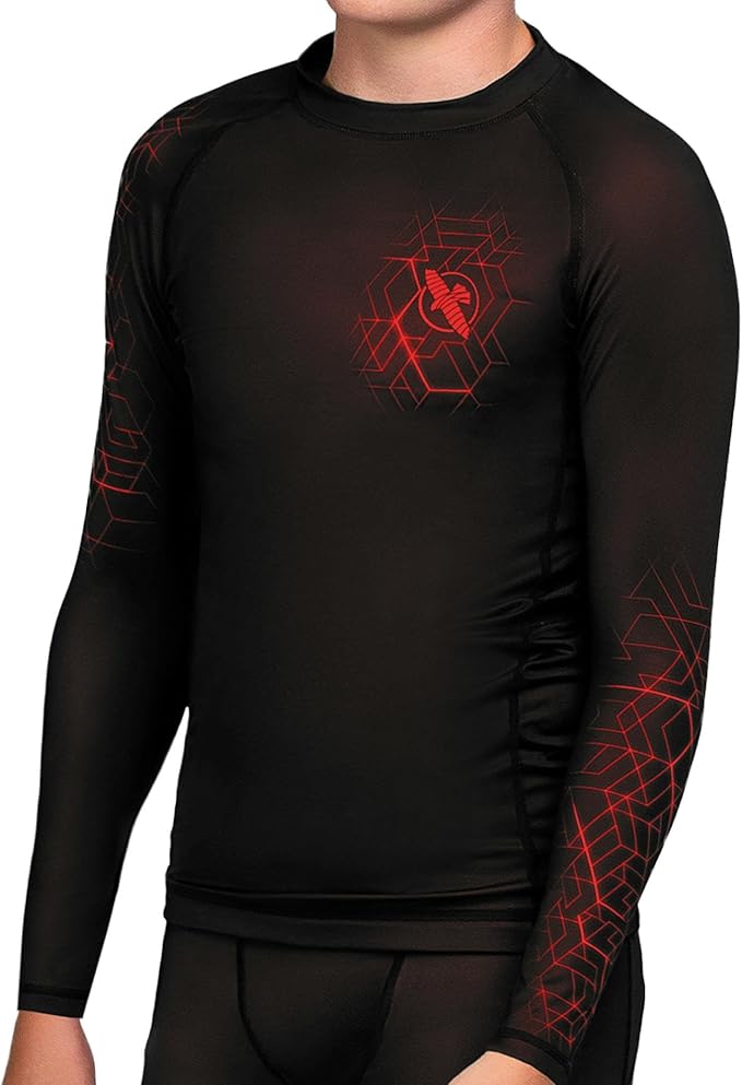 Rash Guard Hayabusa Youth Geo Long Sleeve Red - S Size