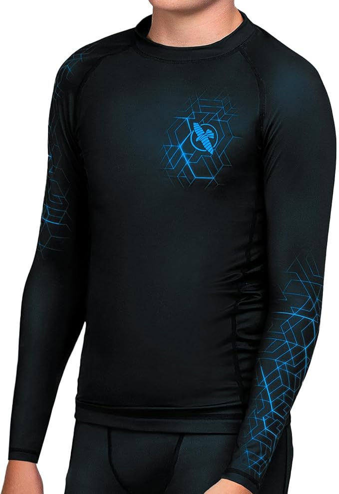 Rash Guard Hayabusa Youth Geo Long Sleeve Blue - S Size