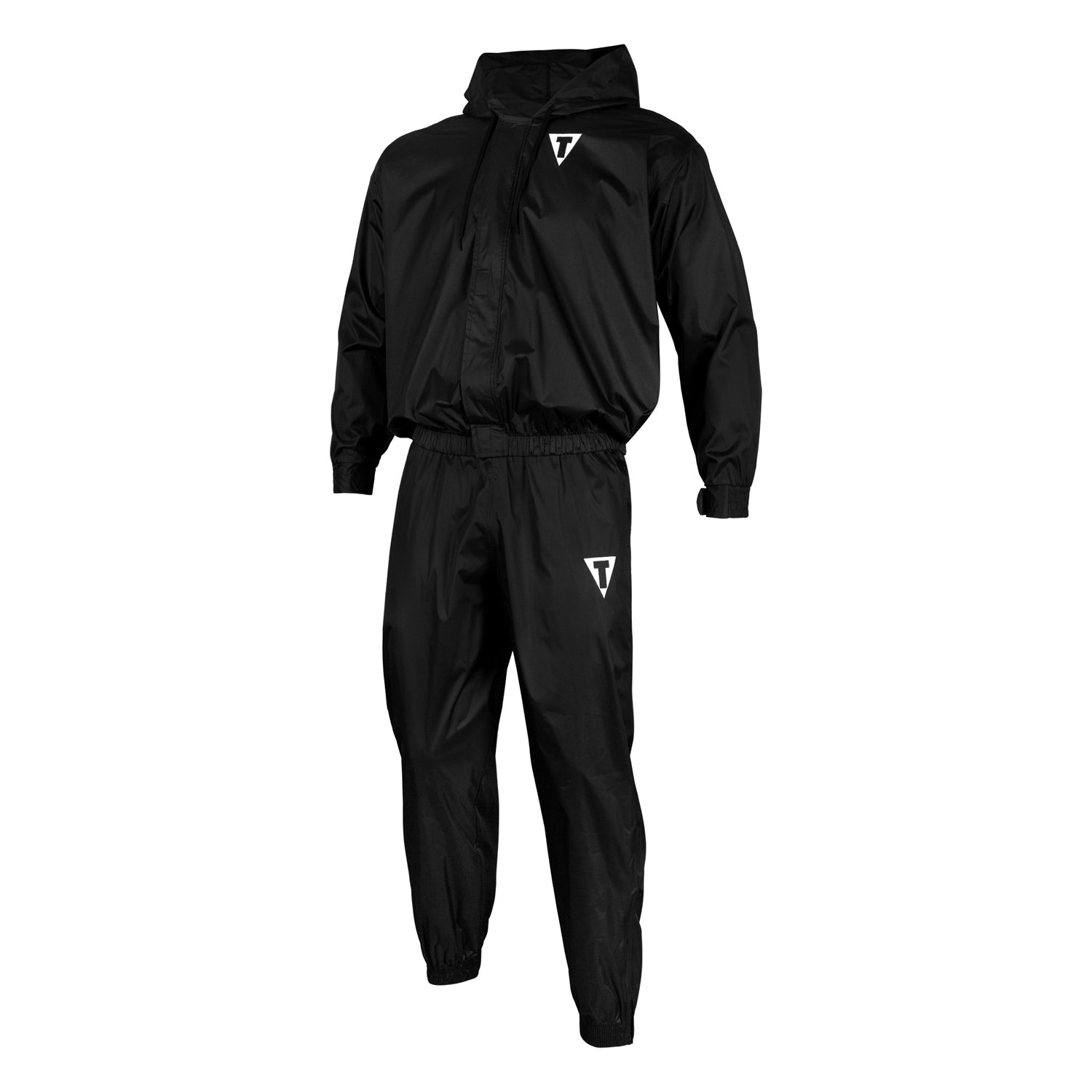 Sauna Suit Boxing Full Zip Hooded Title Black - M Size