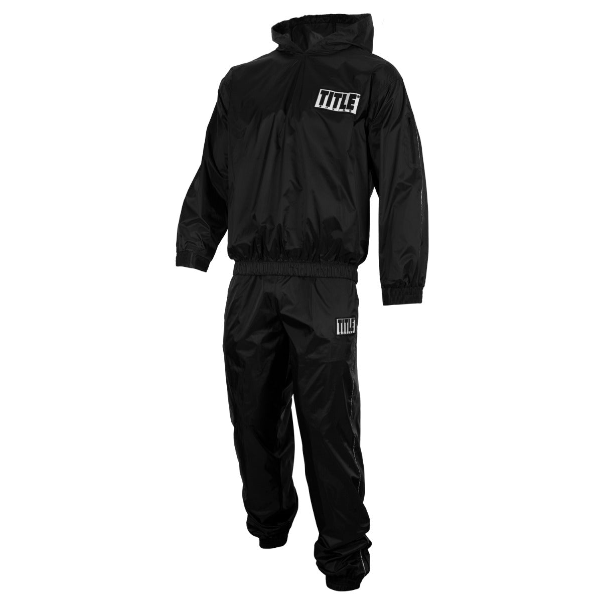 Sauna Suit Boxing With Hood Title Black - S Size