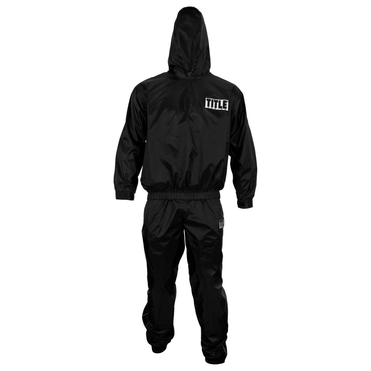 Sauna Suit Boxing With Hood Title Black - XXXL Size