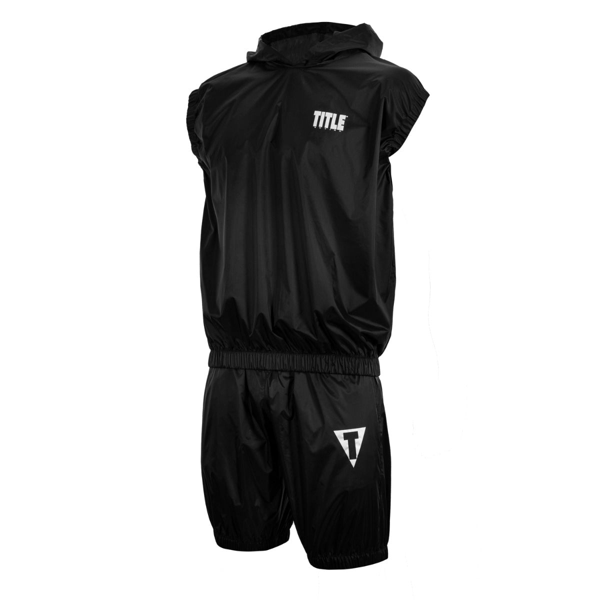 Sauna Suit Boxing Pro Set Vulcanized Rubber With Hood Title Black - L Size