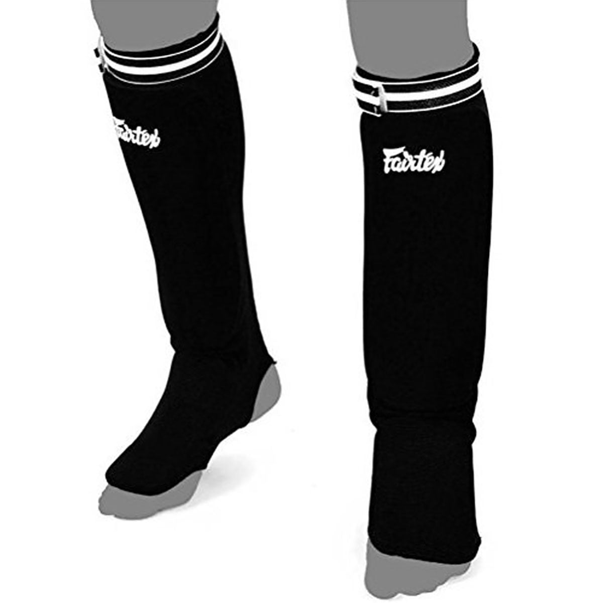 Shin Pads Elastic Fairtex SPE1 Black For Martial Arts - F Size
