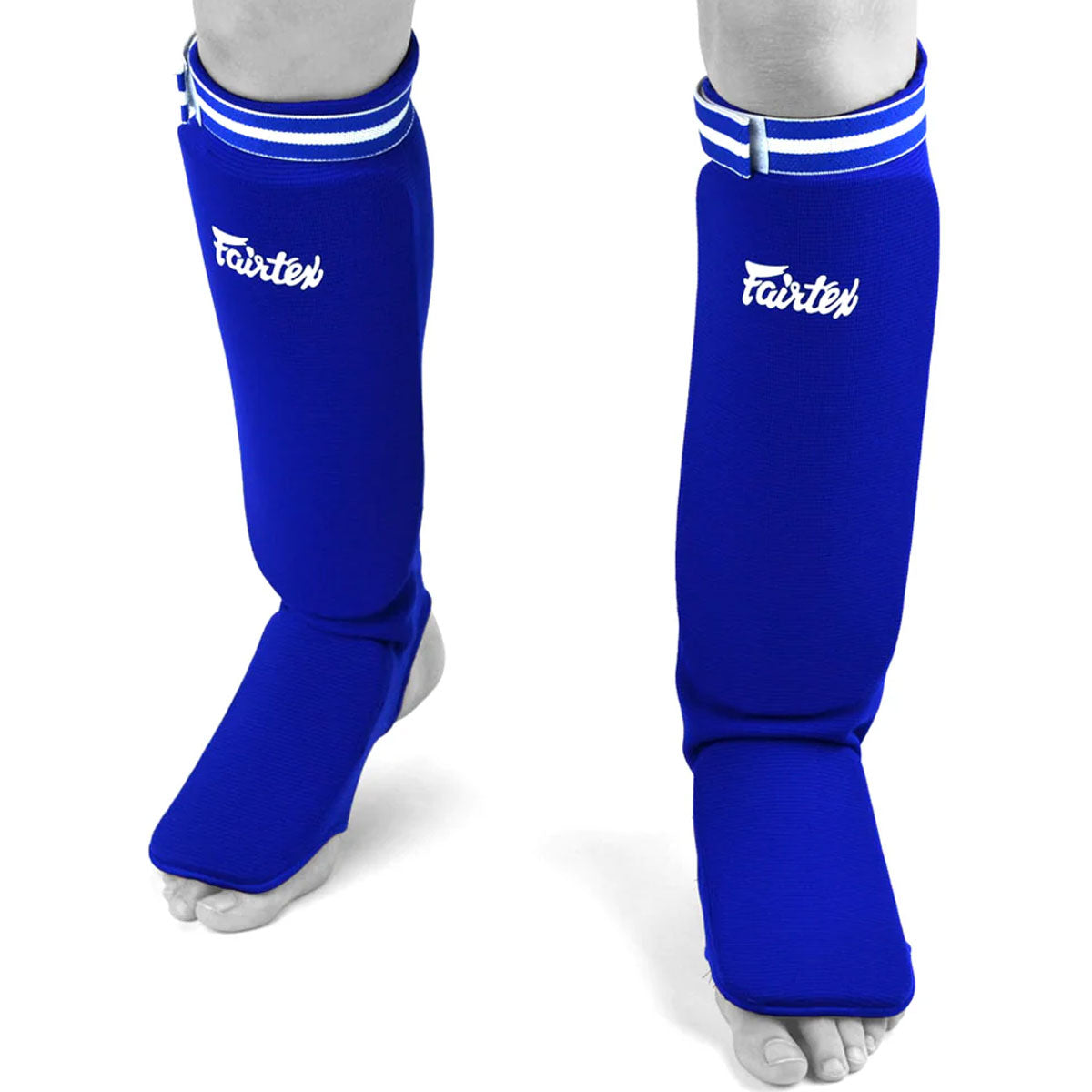 Shin Pads Elastic Fairtex SPE1 Blue For Martial Arts - F Size