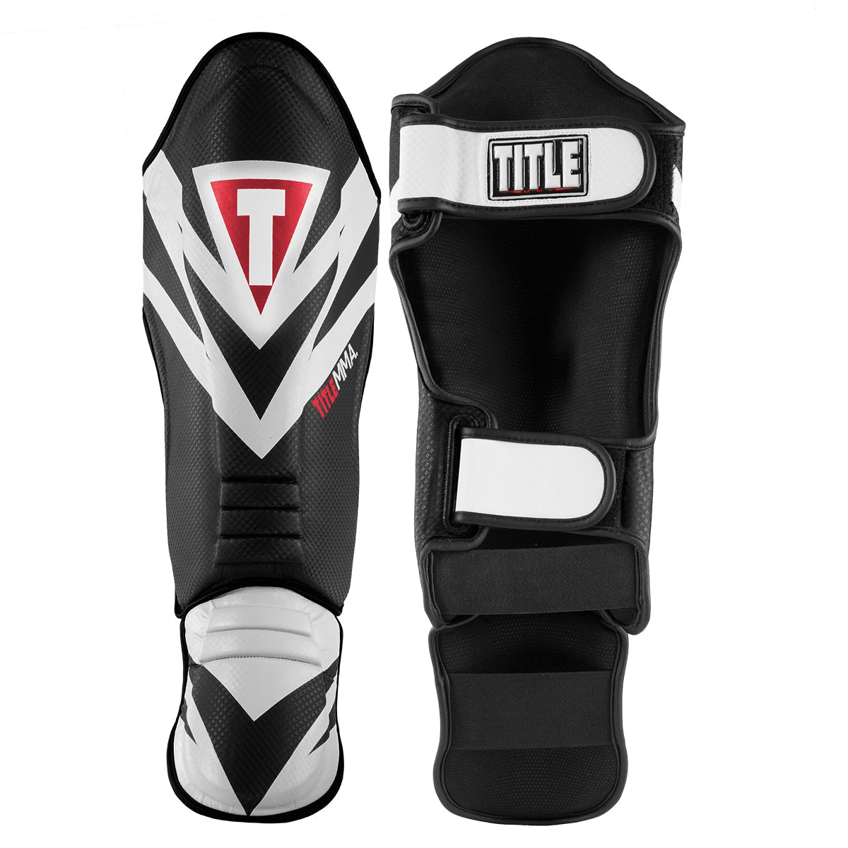 Shin Guards MMA Command Shin & Instep Title Black/White/Red - M Size