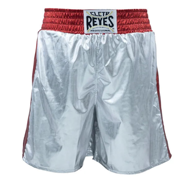 Shorts Boxing Cleto Reyes Metallic Silver Red - L Size
