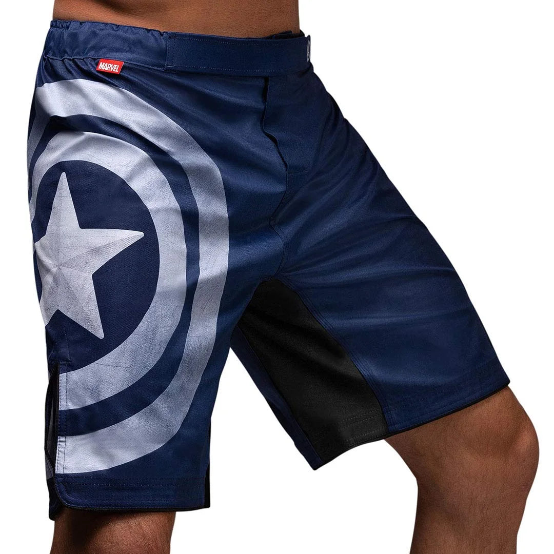 Shorts Boxing Fight Hayabusa Marvel's Captain America Blue - XL Size