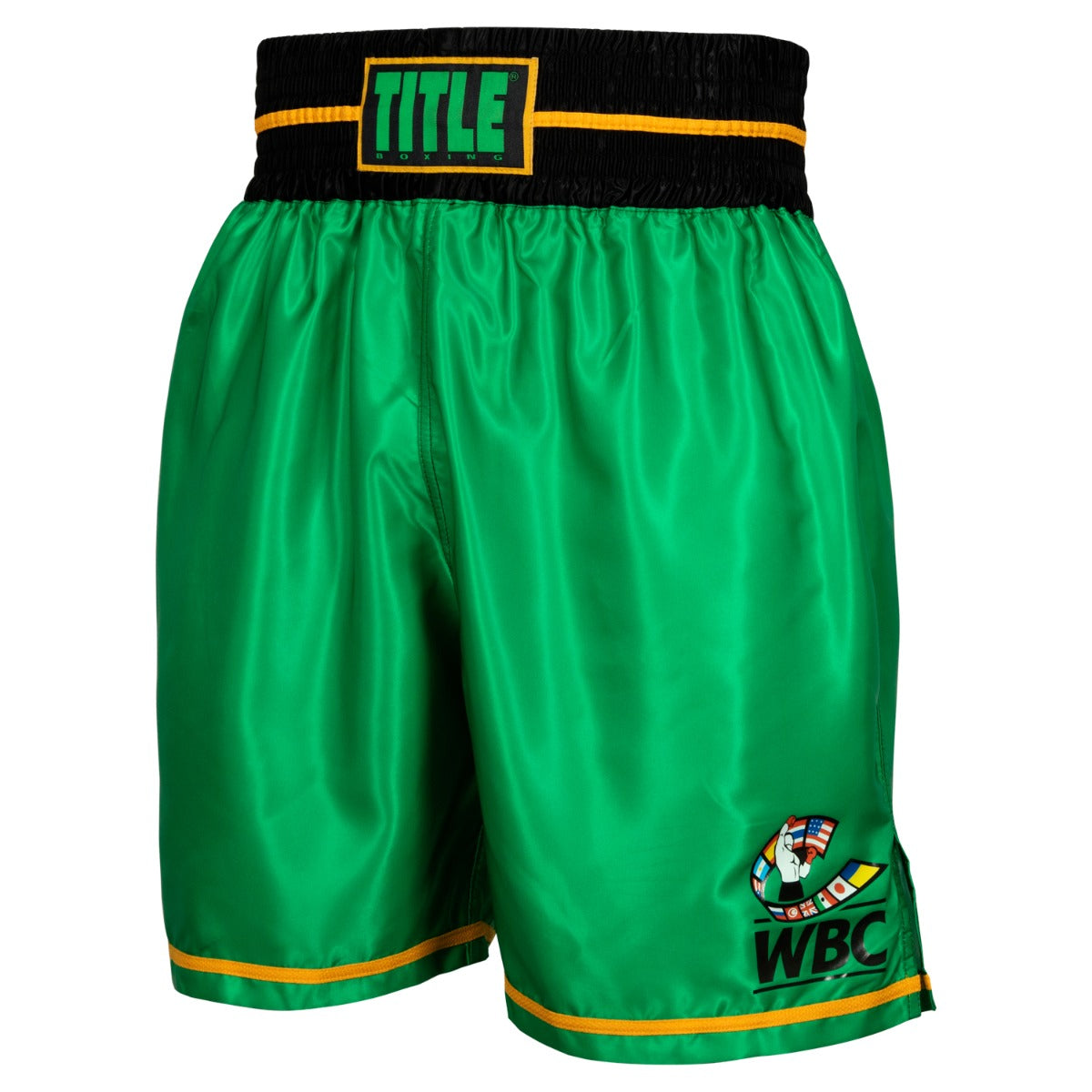 Shorts For Boxing WBC by TITLE Professional Trunks Title Green/Black - XL Size