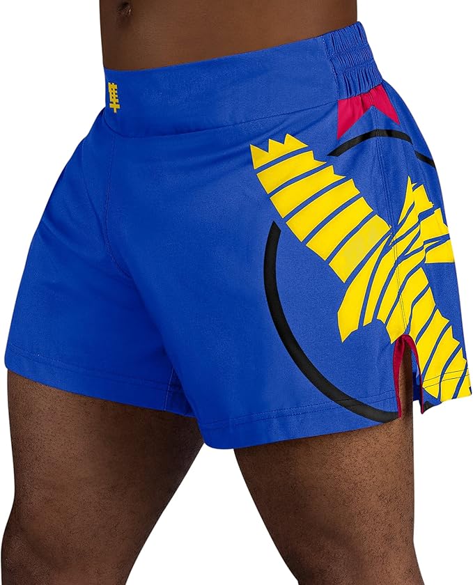 Shorts Kickboxing Hayabusa Icon Blue Yellow - S Size