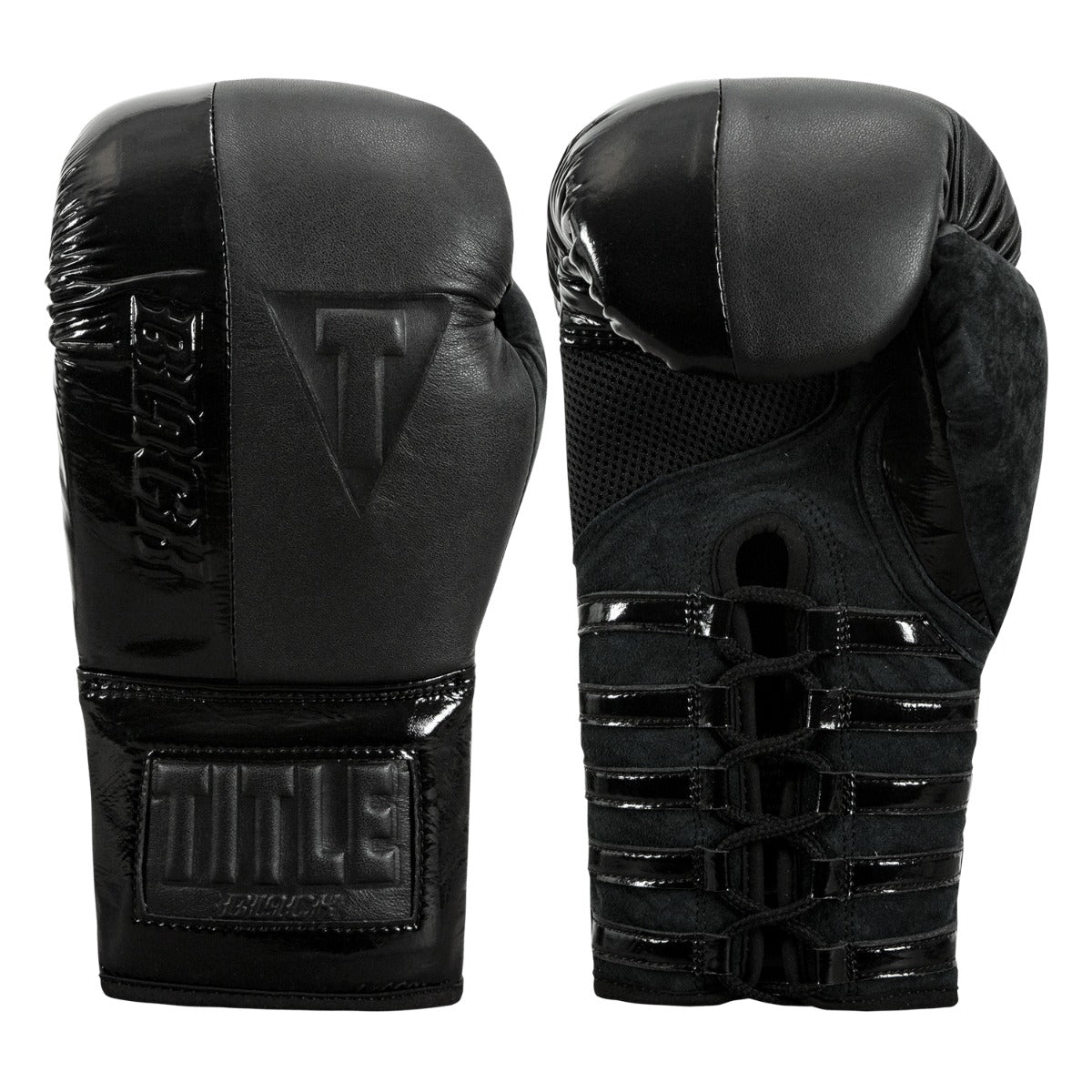 Boxing Gloves Title Blast Lace Training Black - 16 OZ
