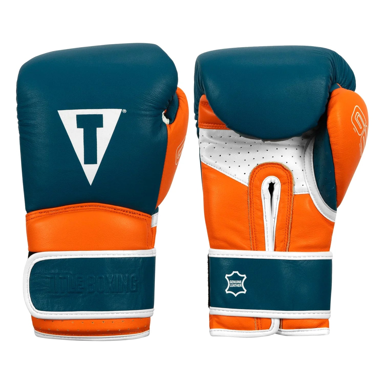 Boxing Gloves Title Gel Freestyle Training Blue Orange - 12 OZ