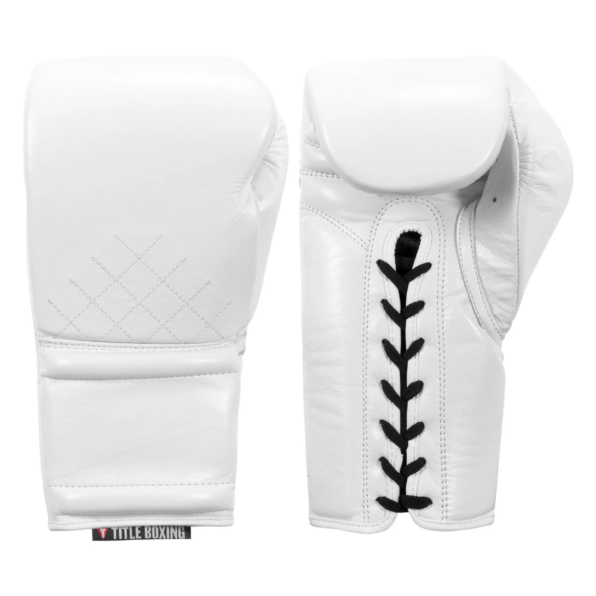 Boxing Gloves Title Boxing Ko-Vert Sparring Lace-Up White - 12 OZ