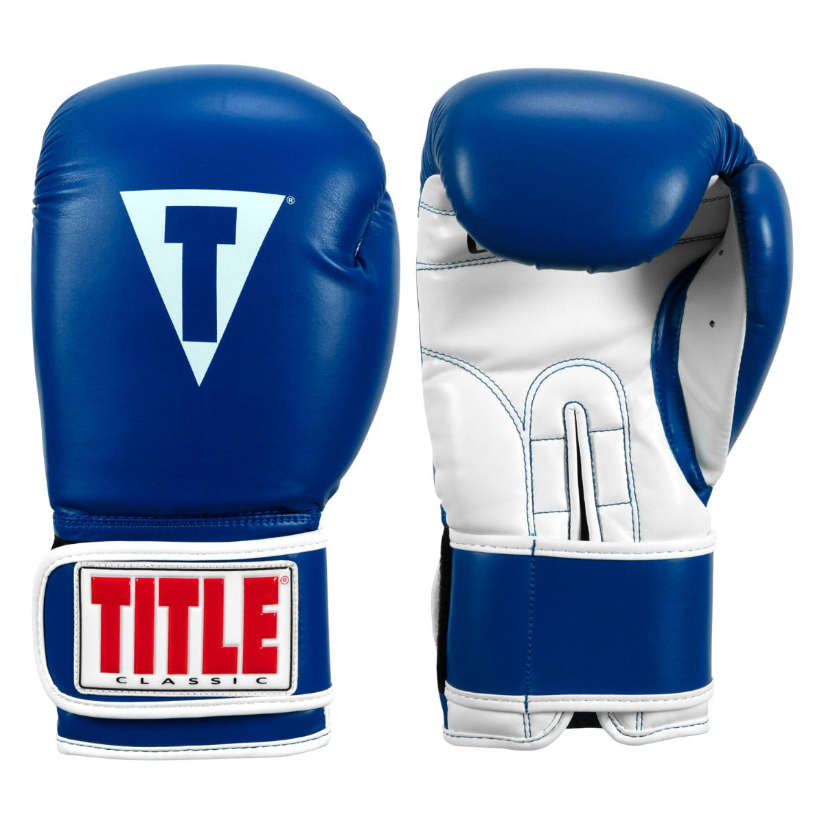 Boxing Gloves Title Classic Pro Style Training 3.0 Blue White - 8 OZ