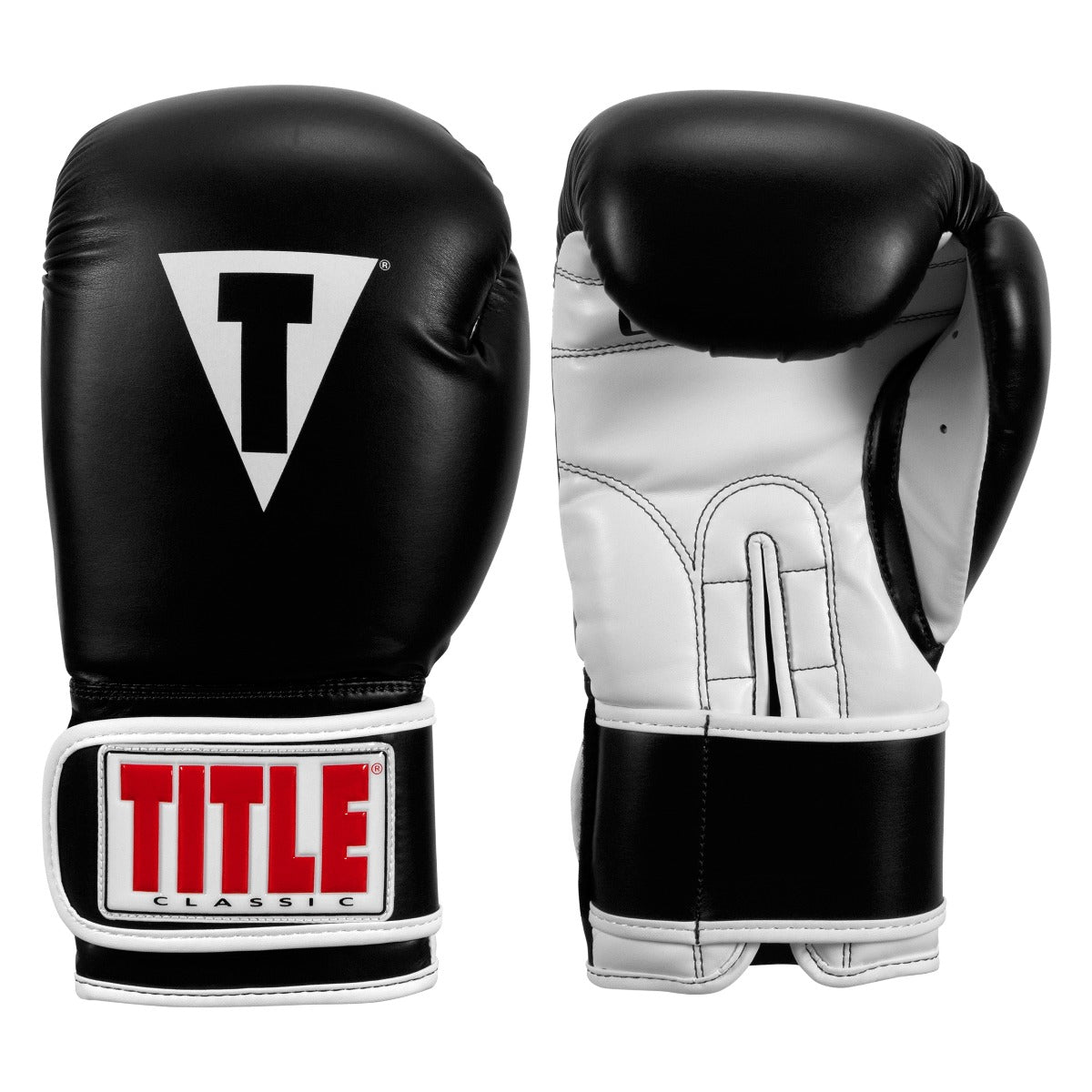 Boxing Gloves Title Classic Pro Style Training 3.0 Black White - 14 OZ