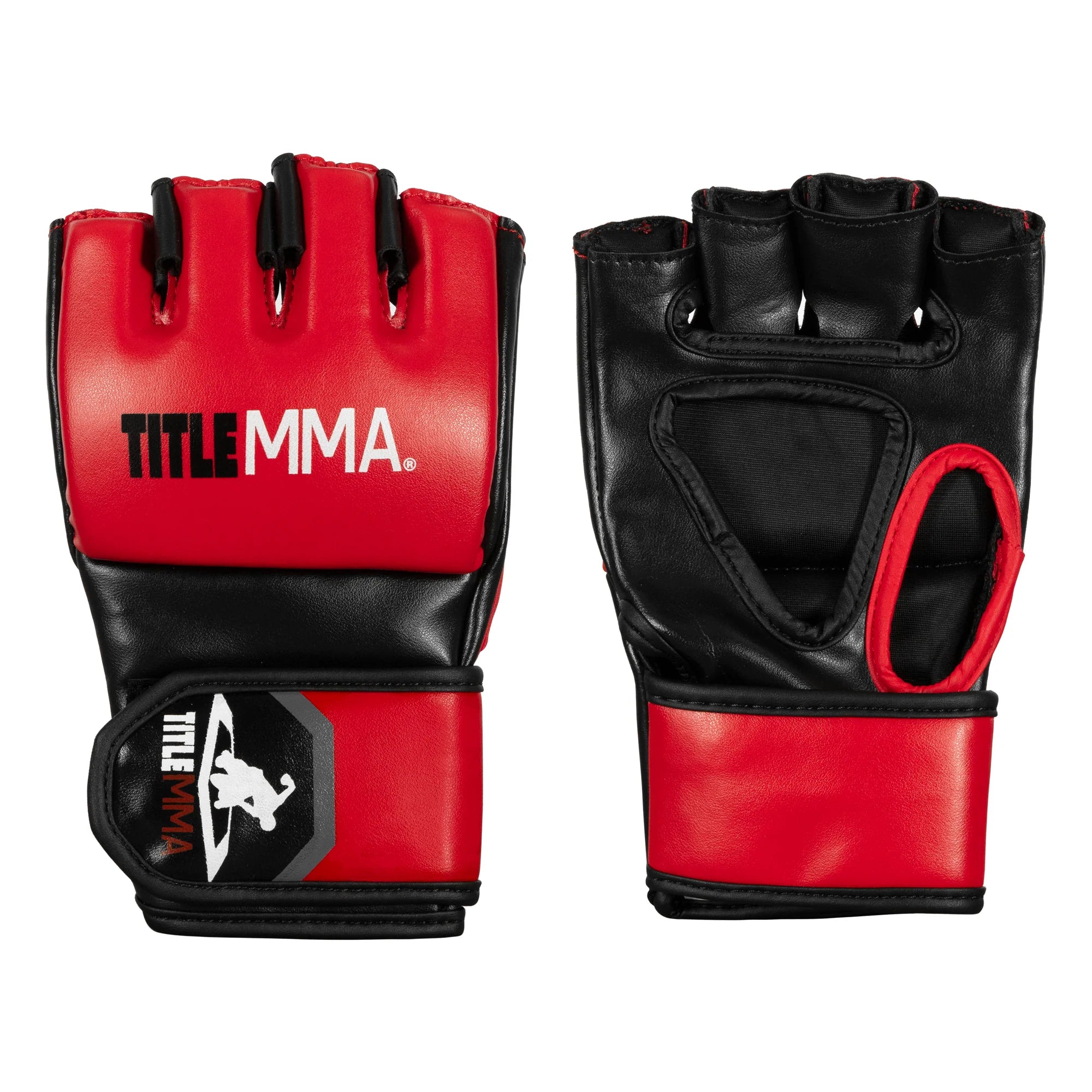 MMA Gloves Title Fight Red Black - L Size