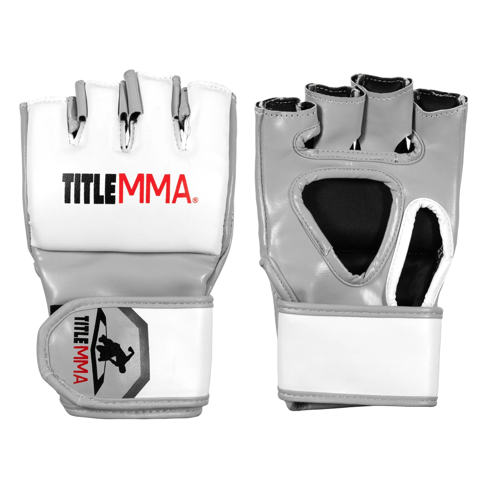 MMA Gloves Title Fight White/Grey - Regular Size