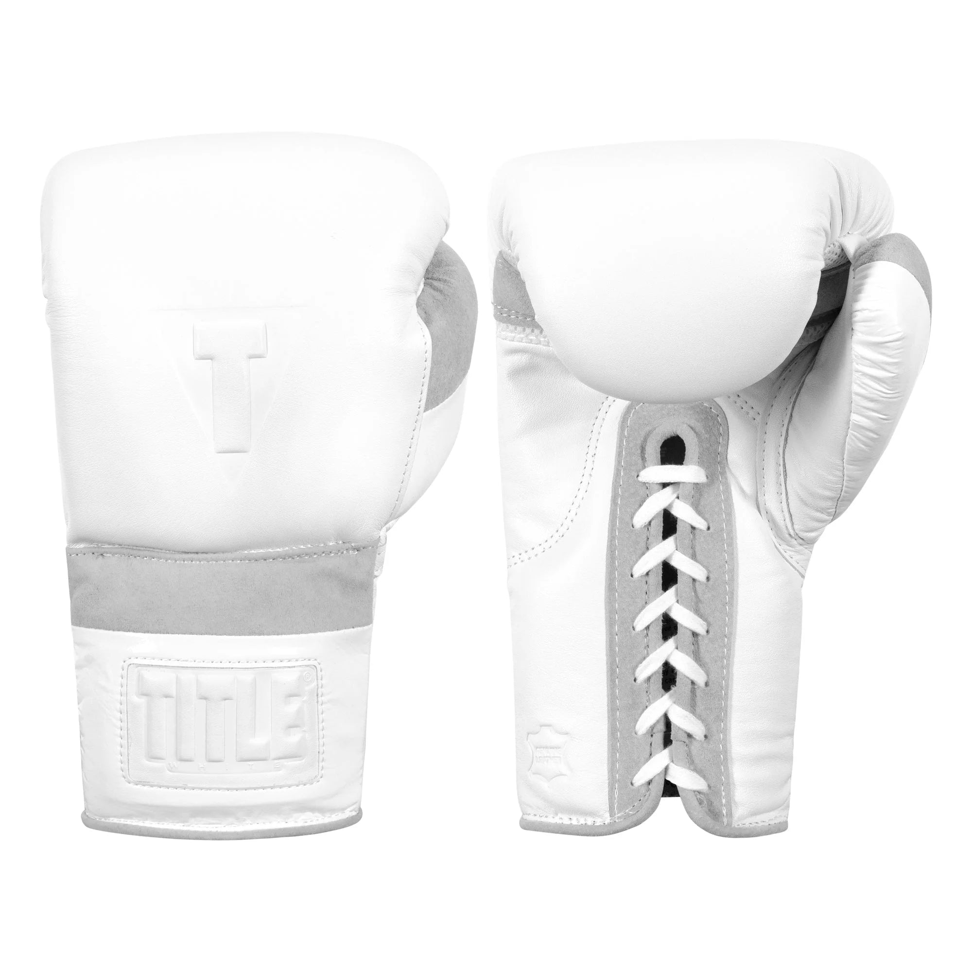 Boxing Gloves TITLE White Lace-Up Sparring 2.0 - 16 OZ