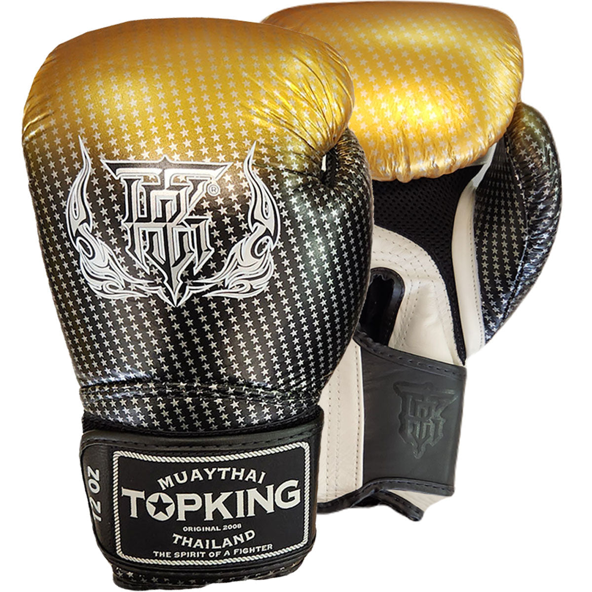 Boxing Gloves Top King TKBGSS-01 Air Gold Black Muay Thai - 14 OZ