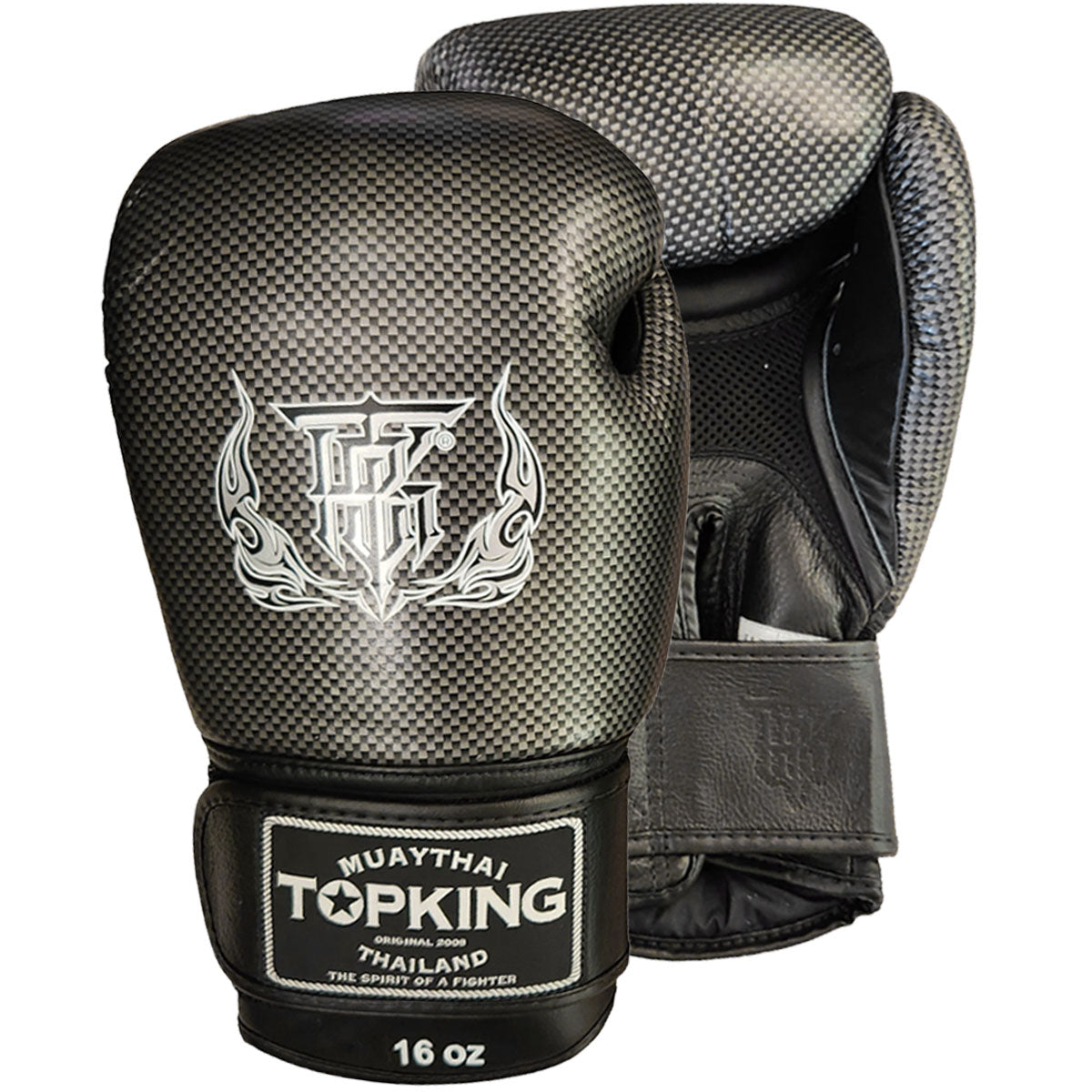 Boxing Gloves Top King TKBGEM-02 Air Black Silver Muay Thai - 14 OZ