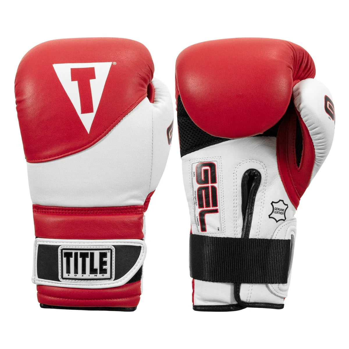 Boxing Gloves Title Gel Suspense Training Red White - 12 OZ