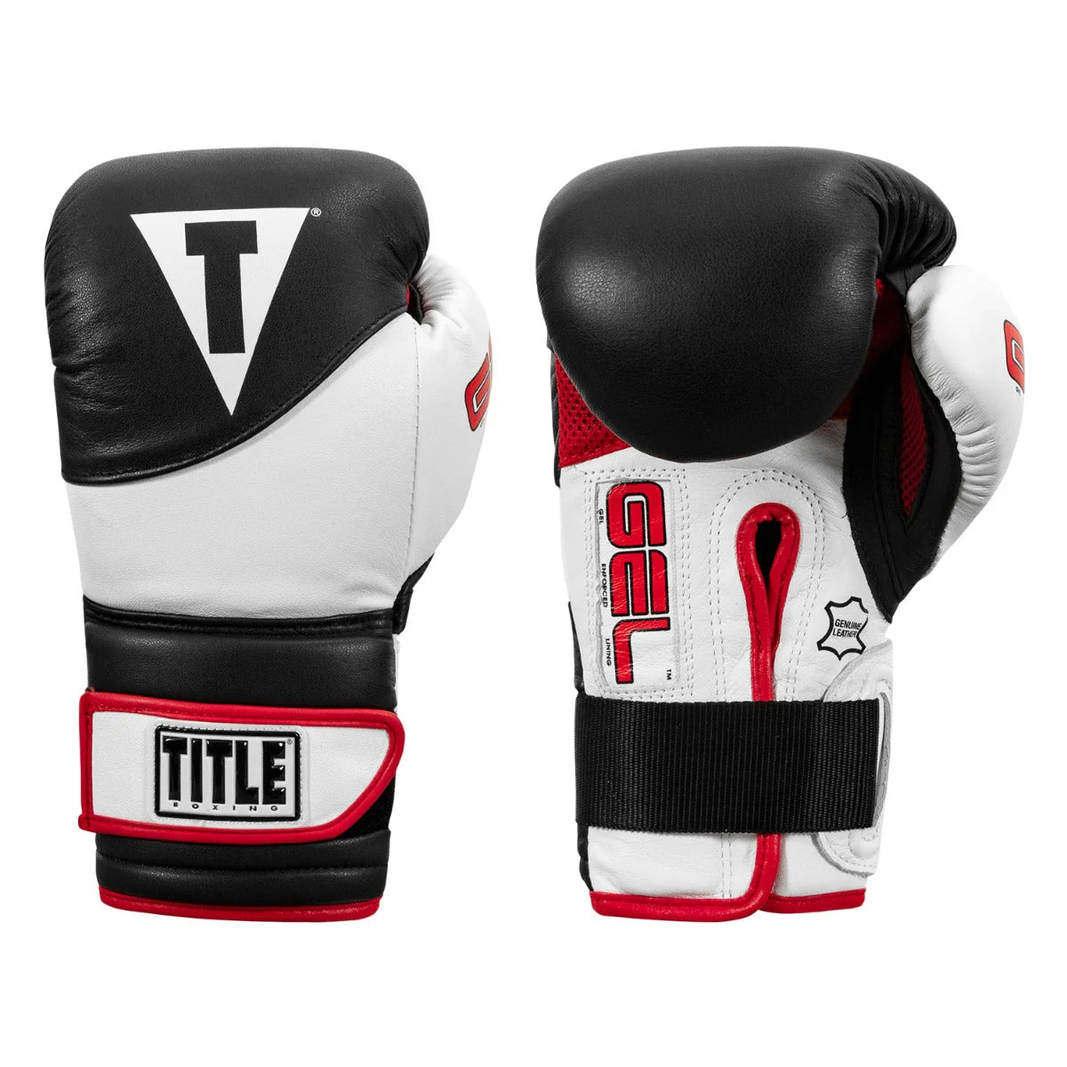 Boxing Gloves Title Gel Suspense Training Black White - 16 OZ